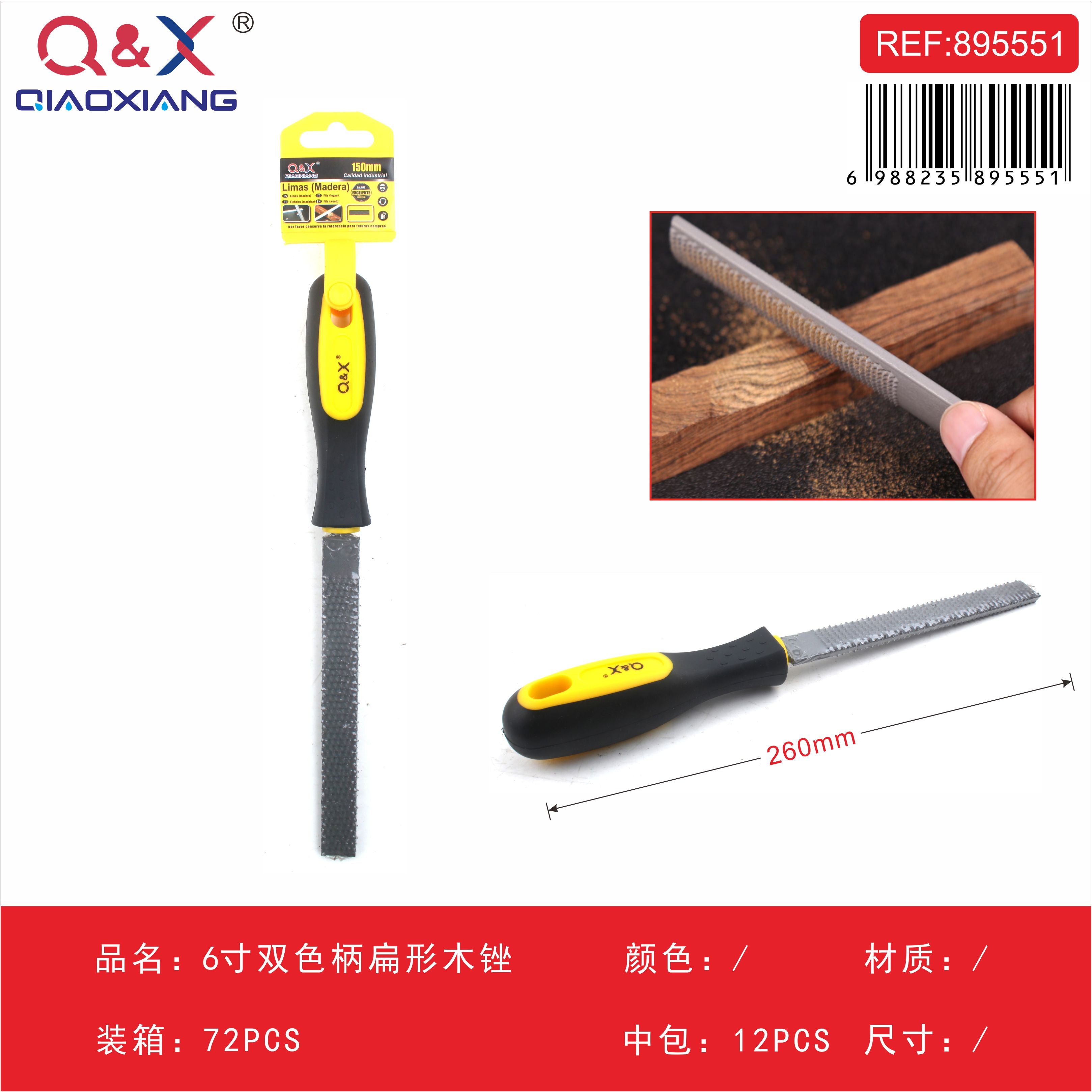 Lima para madera plana mango bicolor 6Pulgada