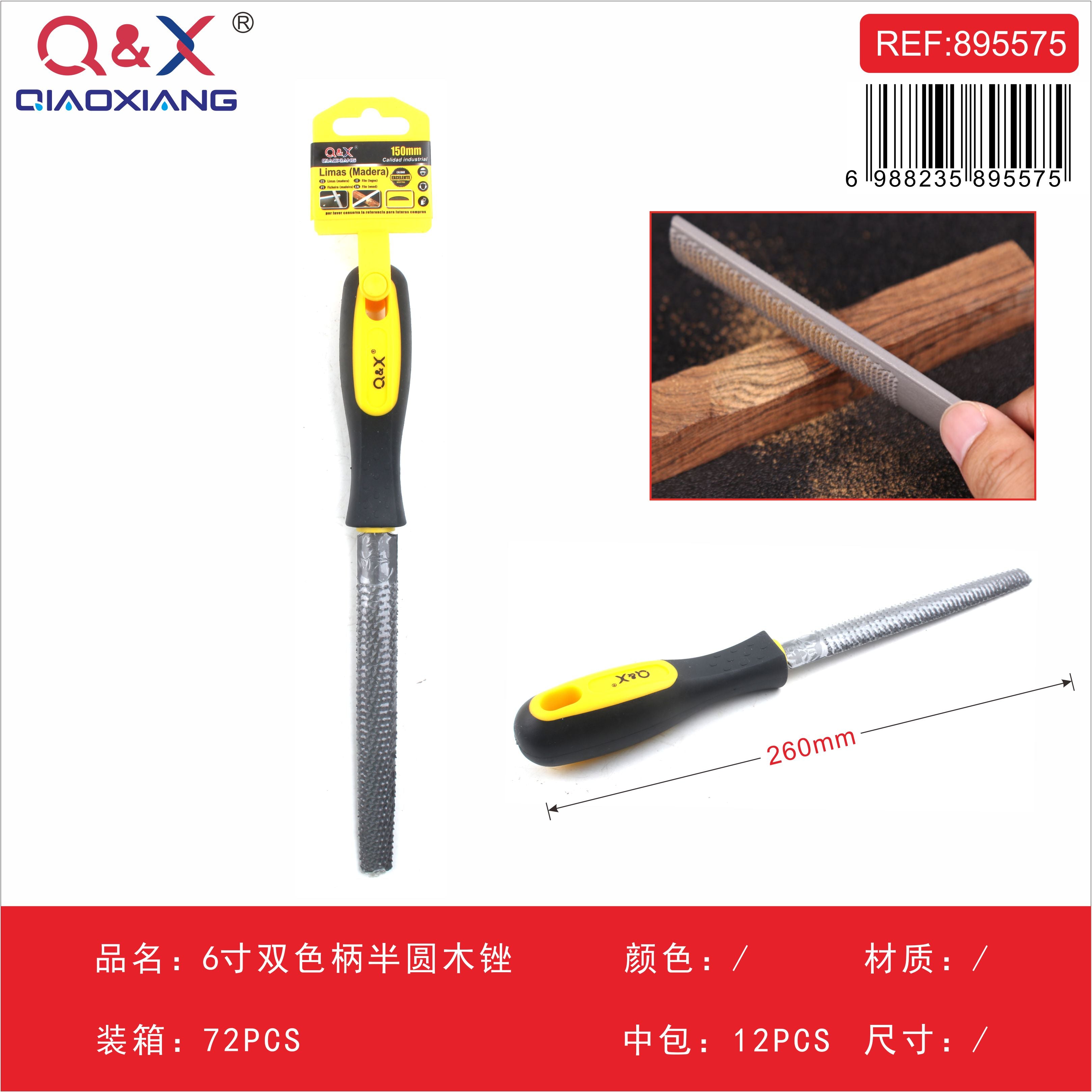 Lima para madera media caña mango bicolor 6Pulgada