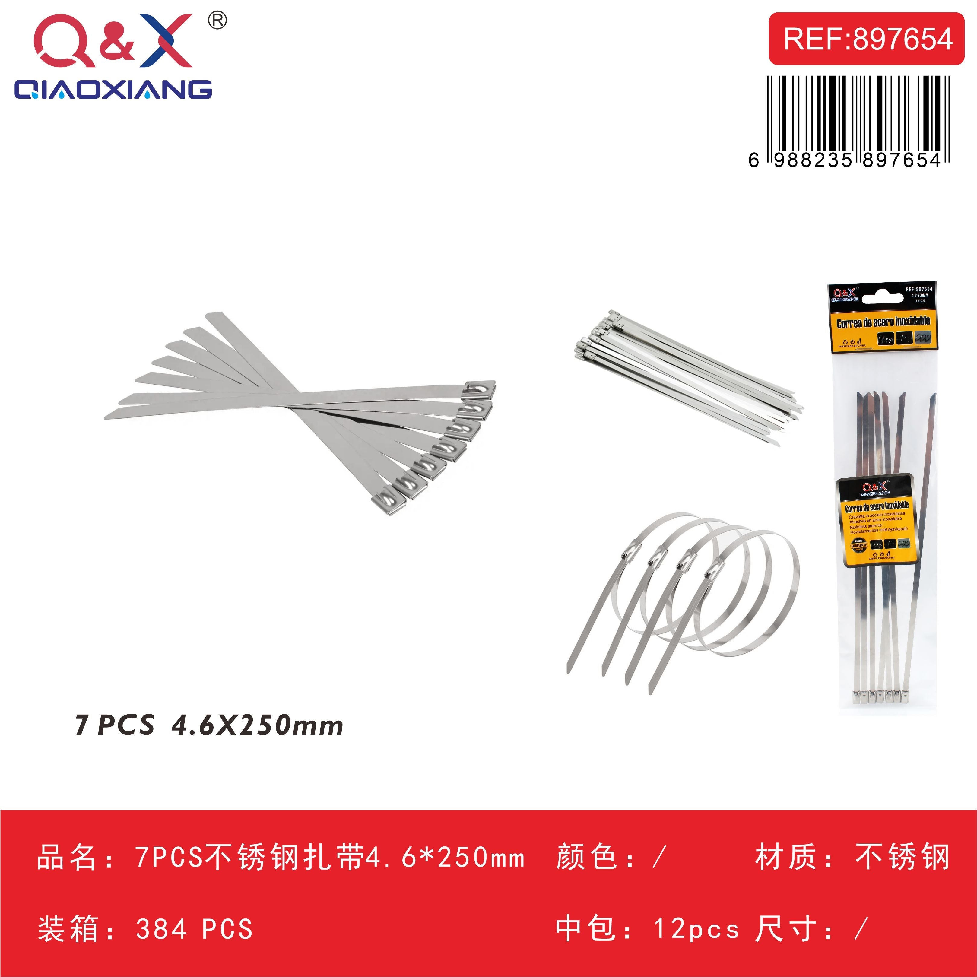 Abrazadera de acero inoxidable 4,6×250 mm 7 pcs