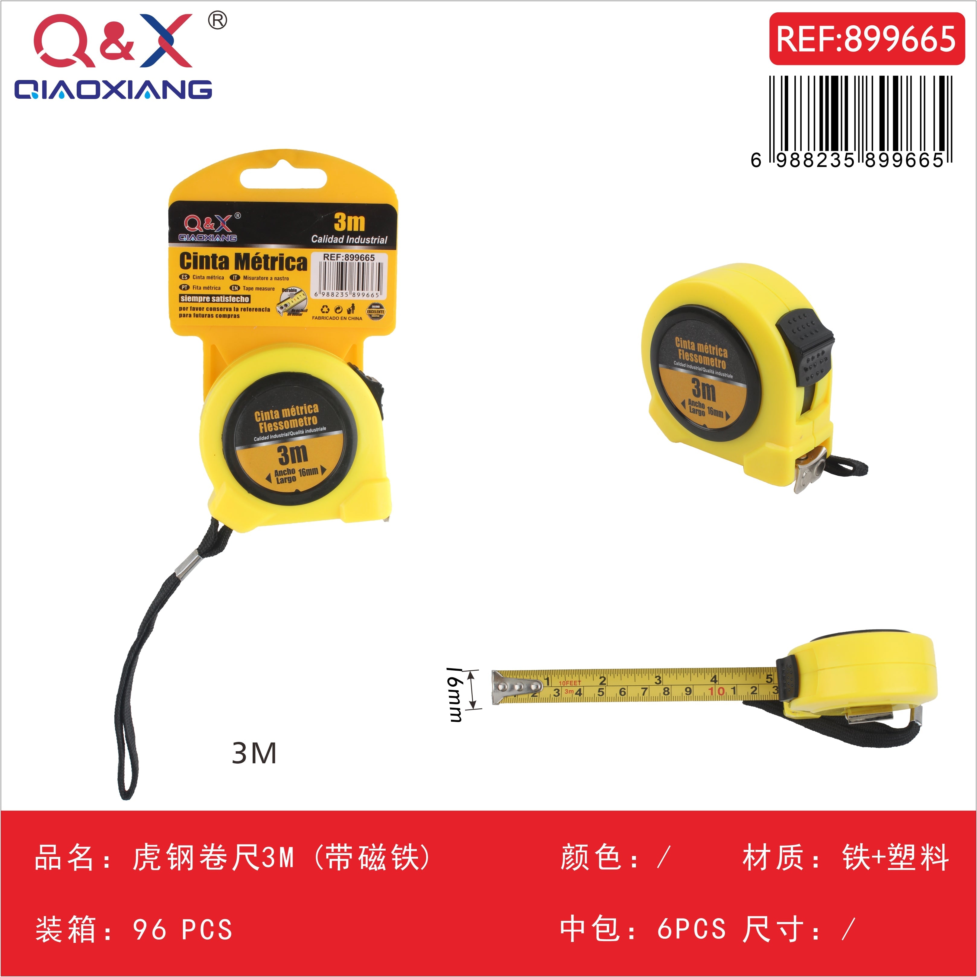 Cinta métrica Tiger Steel 3 m x 16 mm con imán