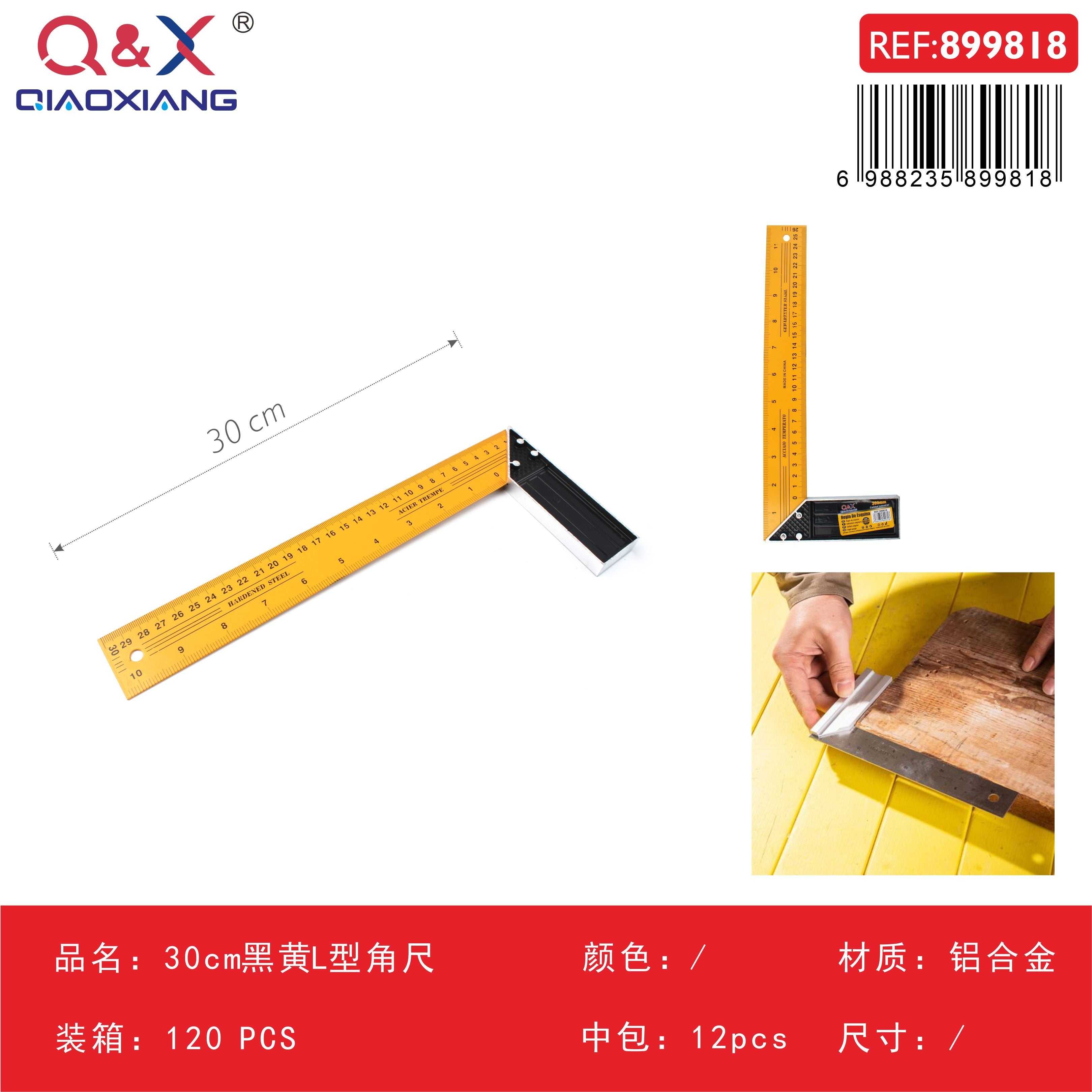 Escuadra en L negra y amarilla 30 cm