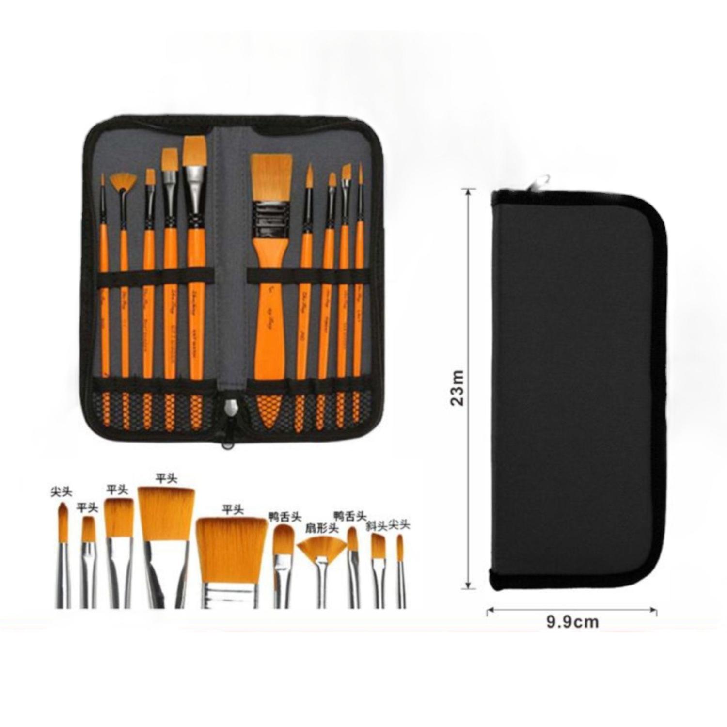 Estuche Con Un Set De 10 Pinceles Para TeCnica Oleo