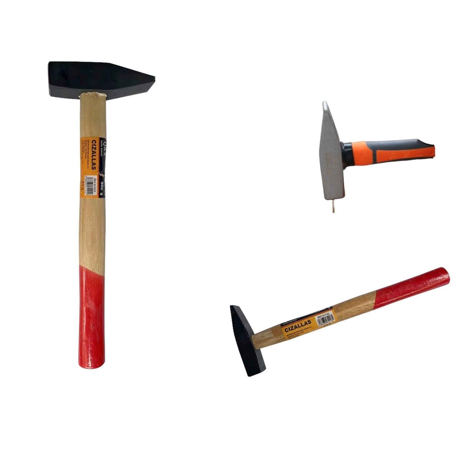 Martillo Instalador Negro Con Mango De Madera De Acero 800Gma