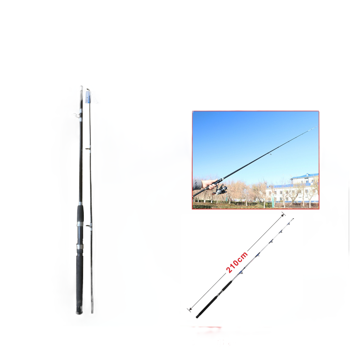 Caña de Pesca Q&X 2.1 Metros – Resistente y Robusta