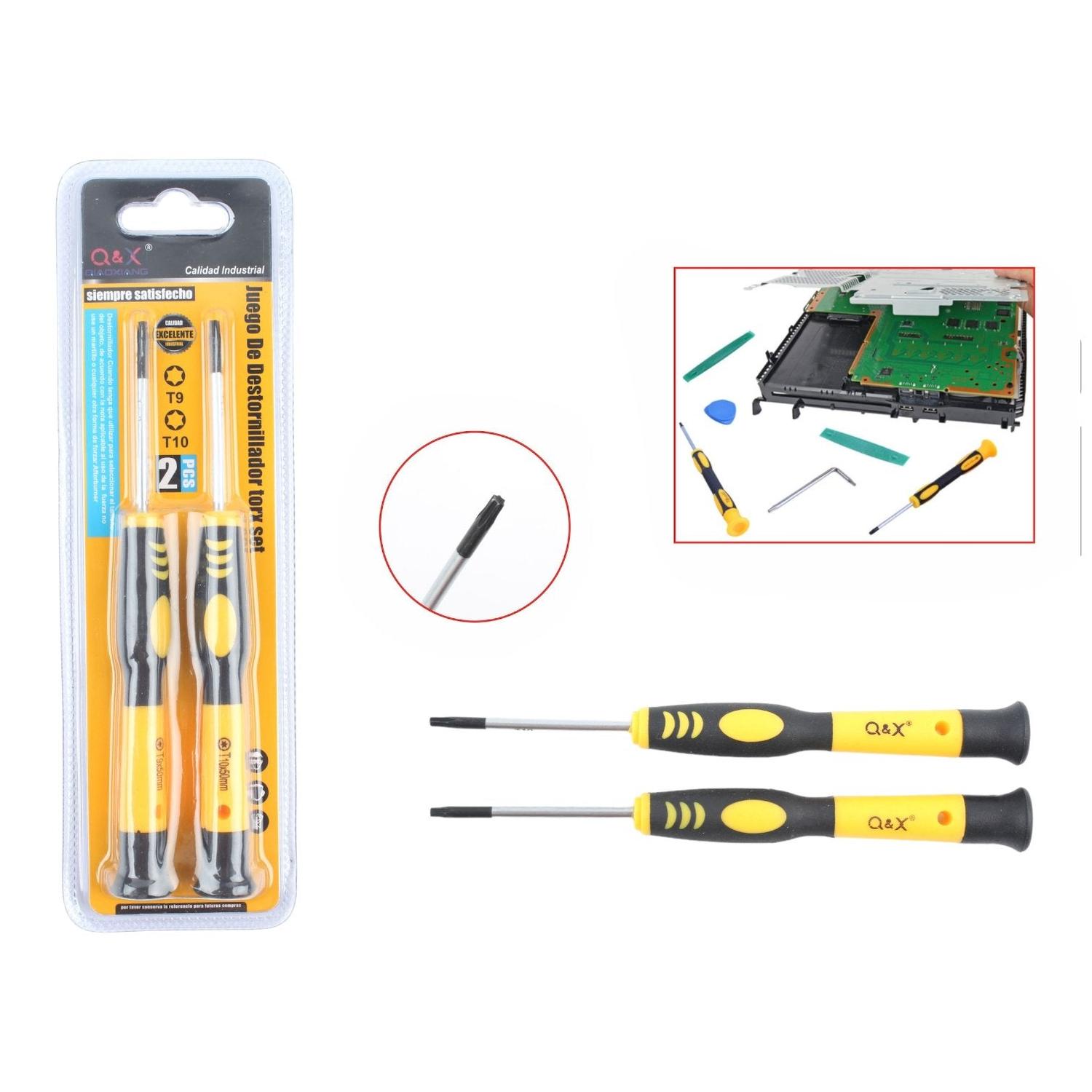 2 Destornilladores Con Mango Bicolor Pulgadat9/T10Pulgada