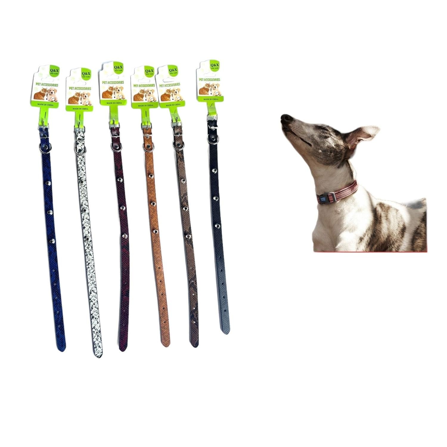 Collar De Clavos Tipo Cubo De Piel De Serpiente 1.5