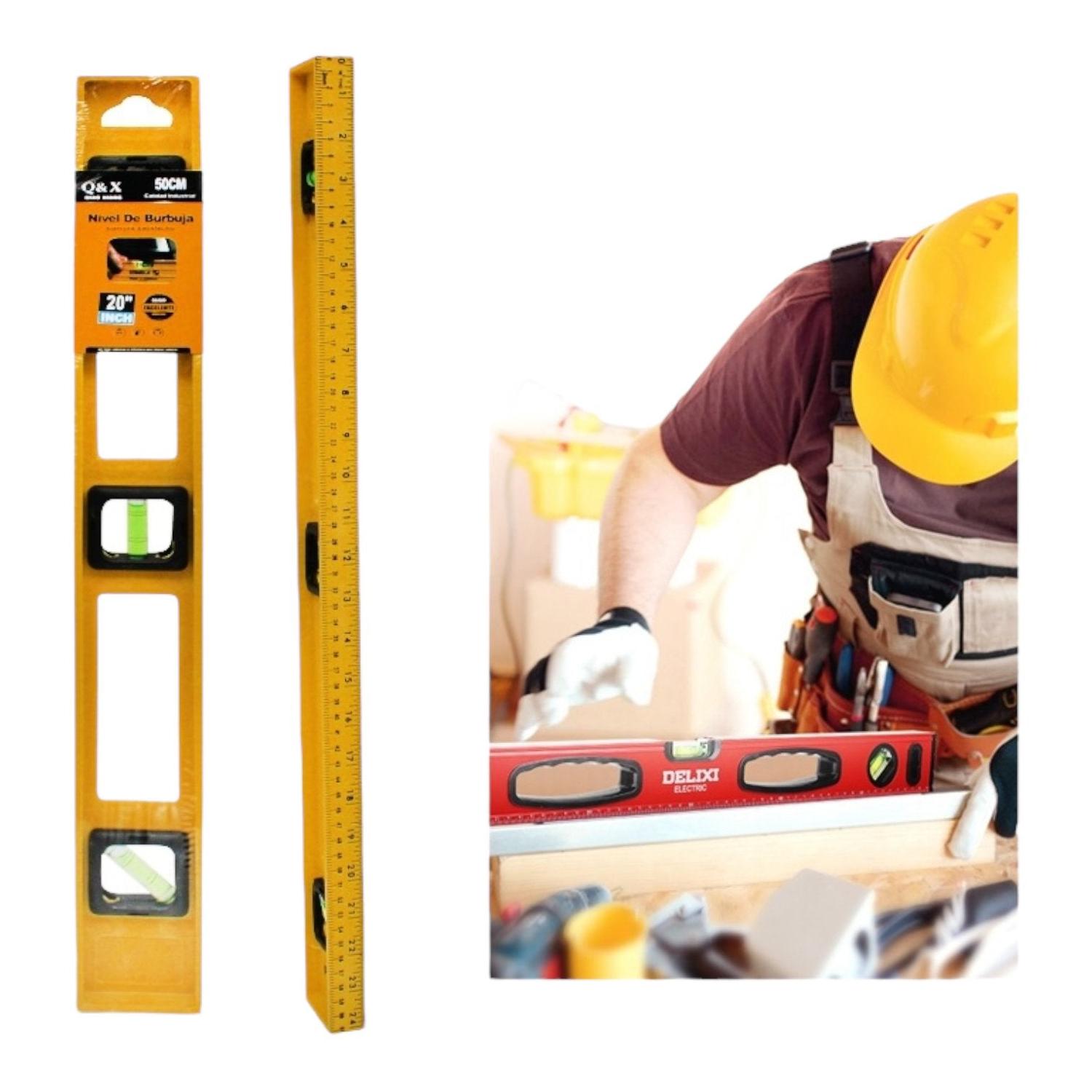 Nivel De Burbuja Amarillo De Plastico