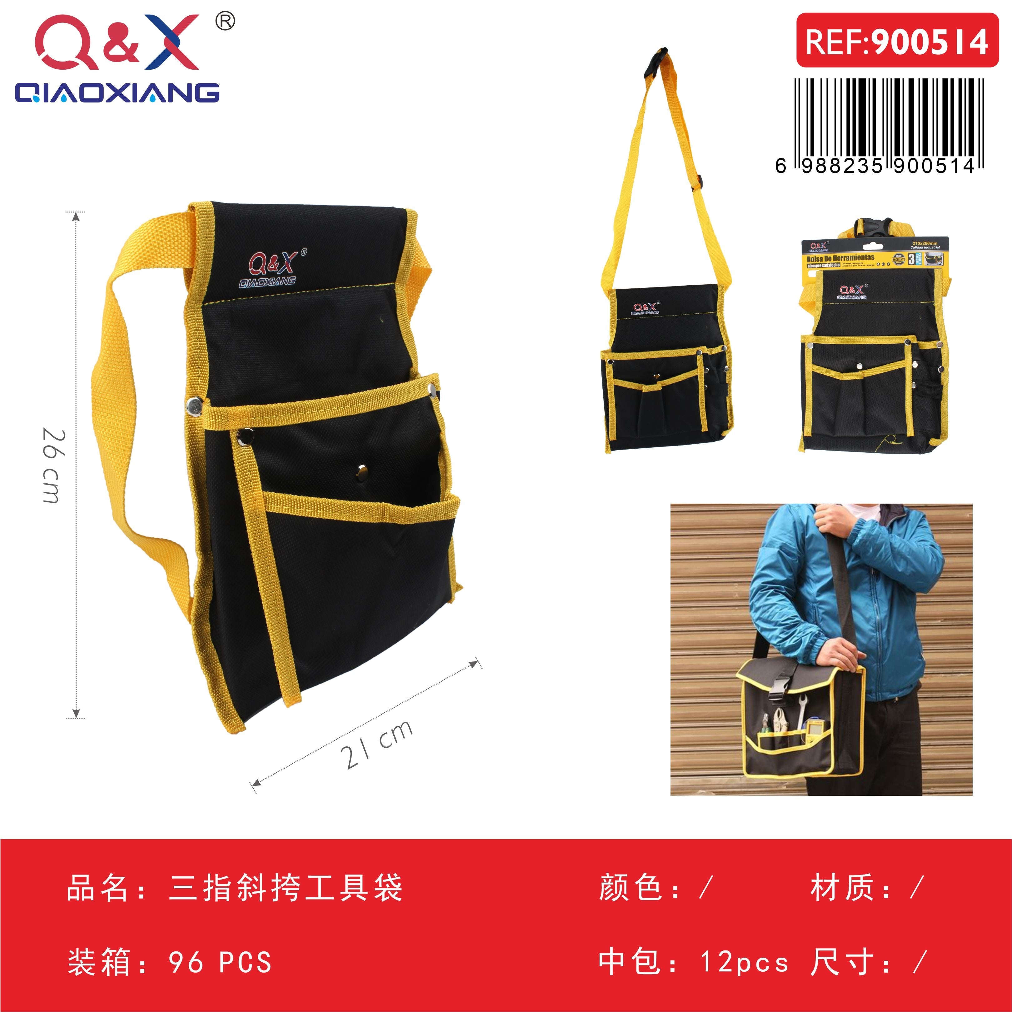 Bolso de herramientas cruzado de tres compartimentos