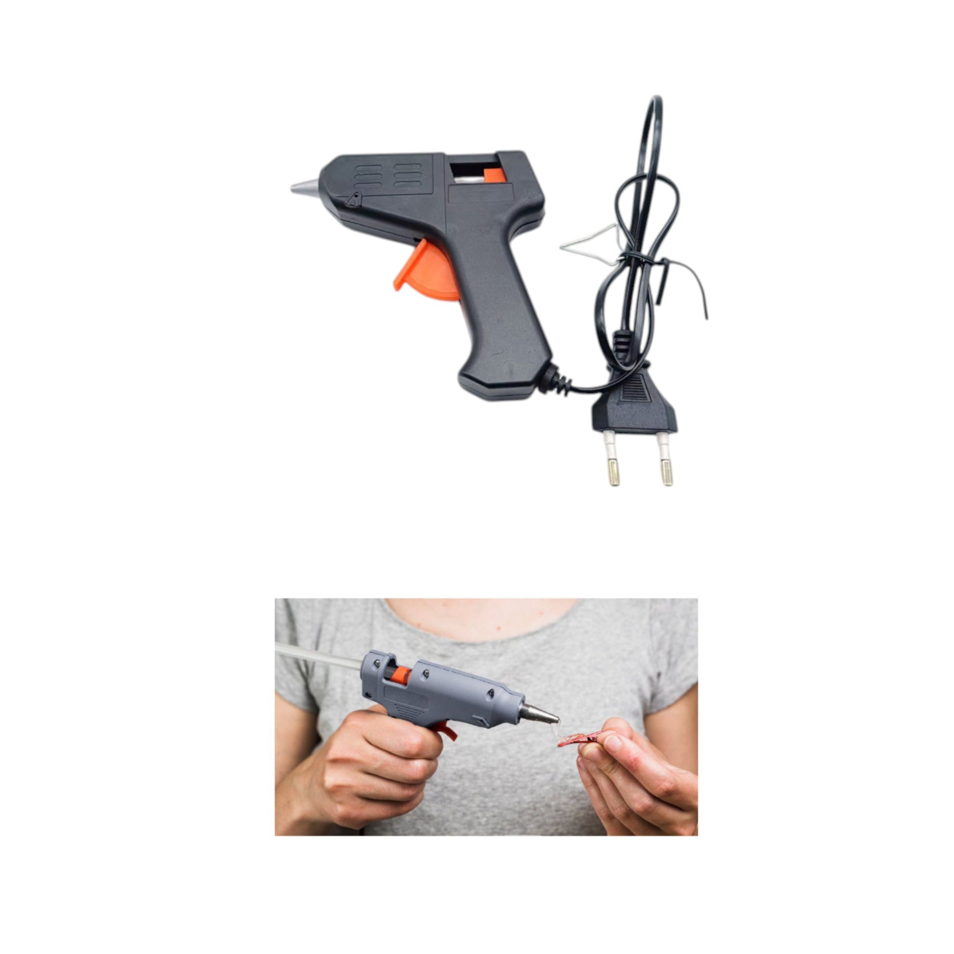 Pistola de pegamento caliente HJ014 40W con 2 barras de pegamento 11*100