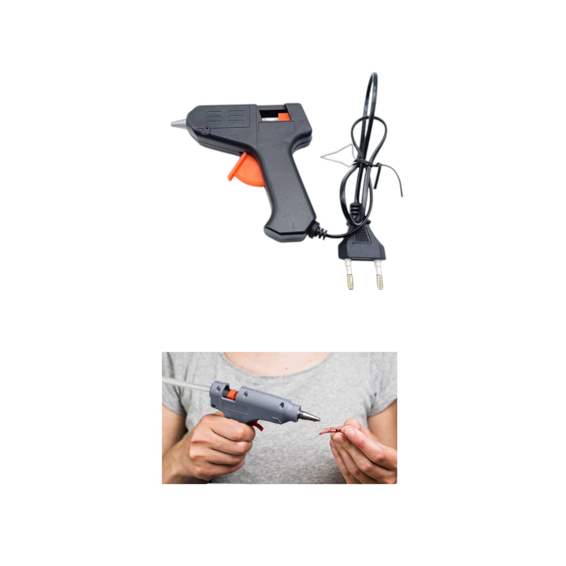 Pistola de pegamento caliente HJ015 60W con 2 barras de pegamento 11*100