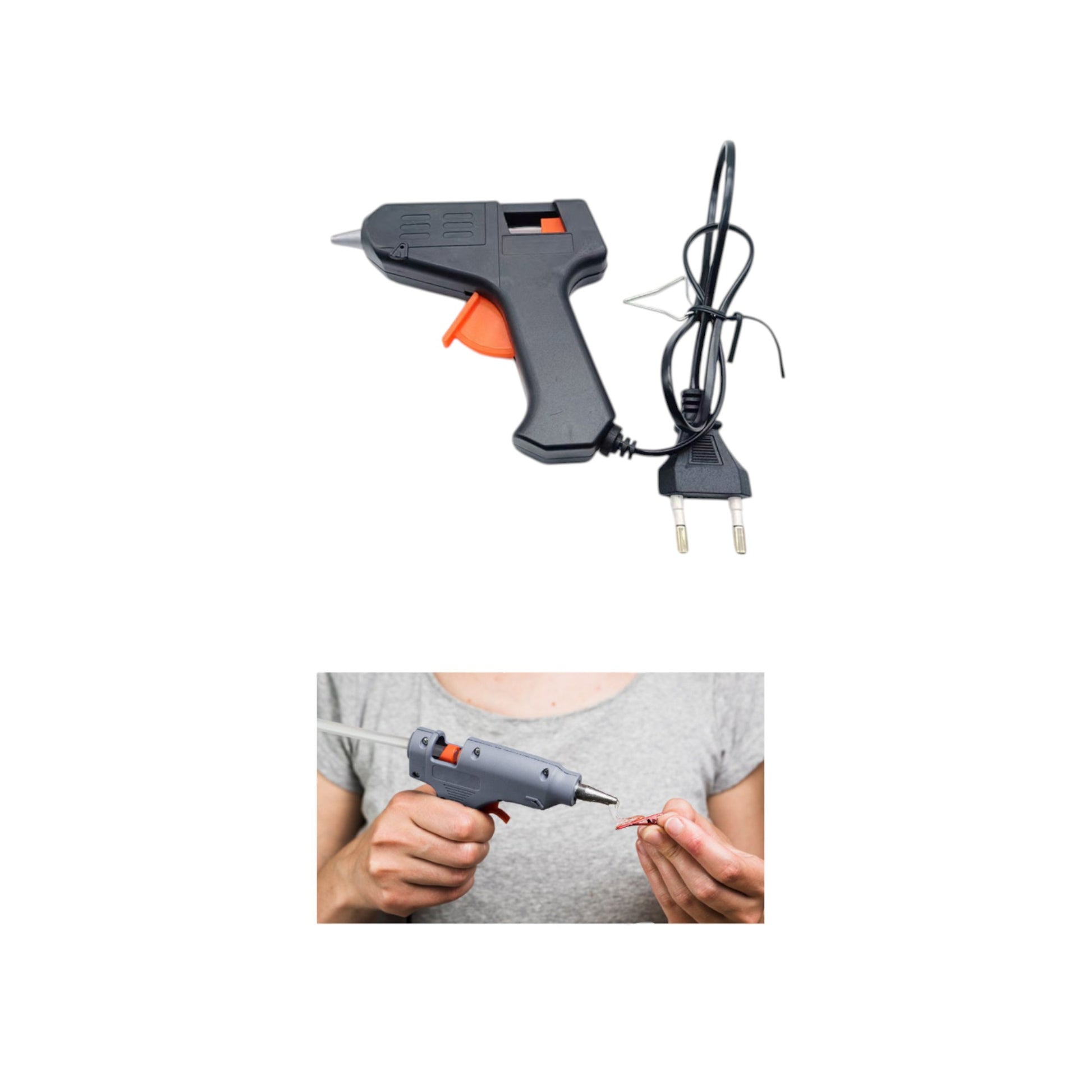 Pistola de pegamento caliente HJ018 80W con 2 barras de pegamento 11*100