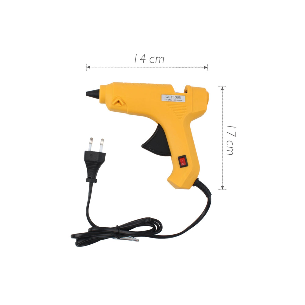 Pistola de pegamento caliente HJ012 60W (con interruptor) con 2 barras de pegamento 11*100