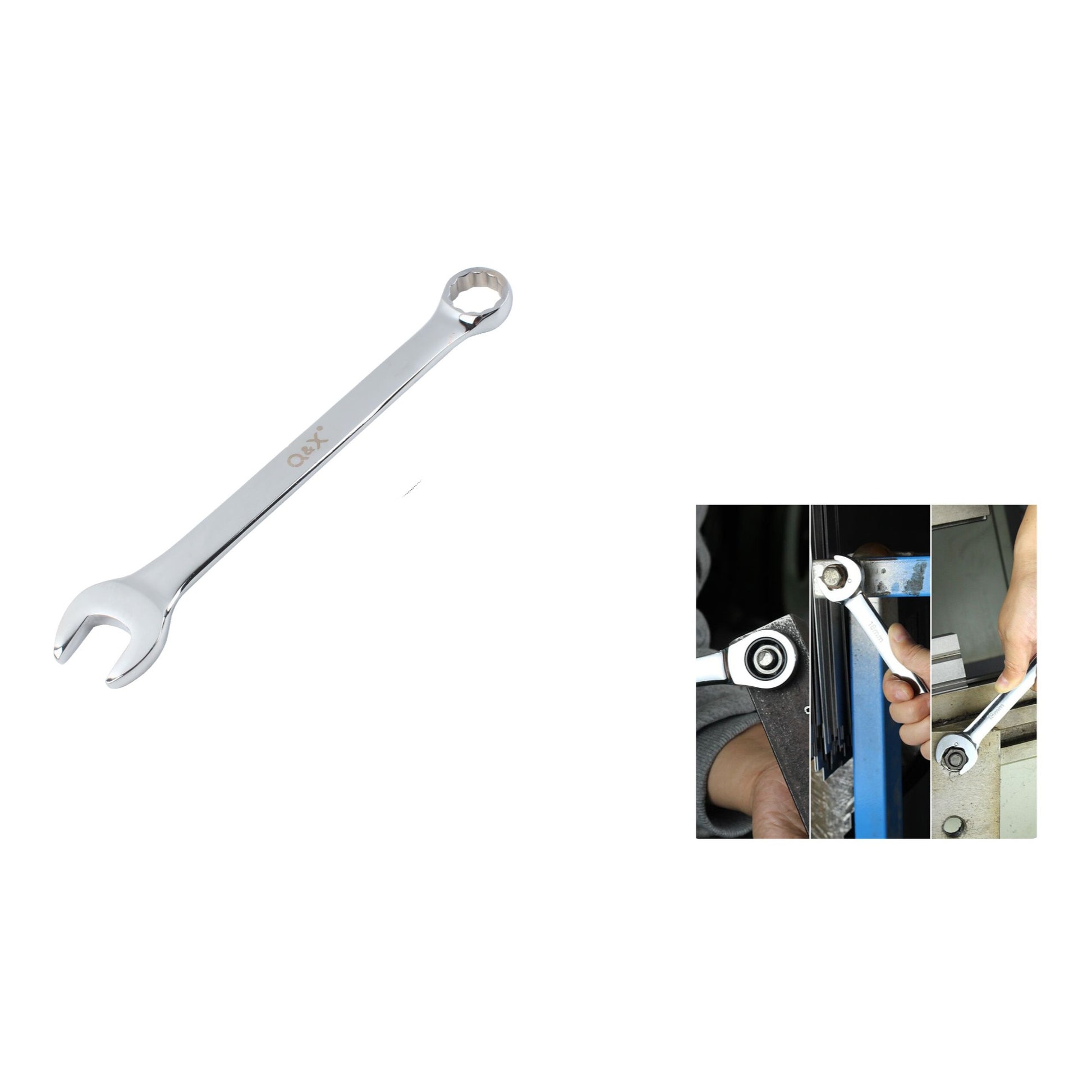 Llave combinada plana/estrella cromada 18mm