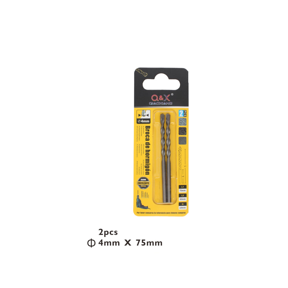 Broca para construcción 4MM*75MM 2 piezas
