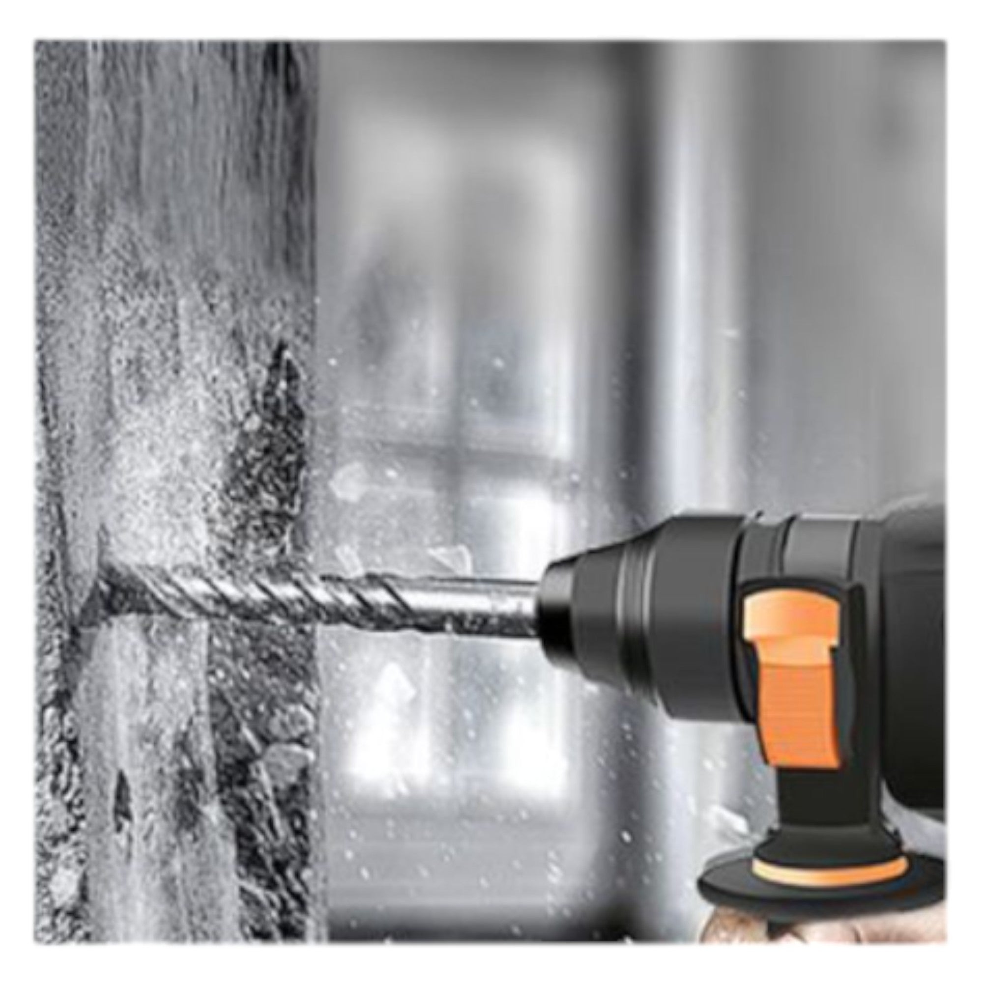 Broca para martillo eléctrico doble ranura recta de cuatro filos 210 × 150 × 10 mm