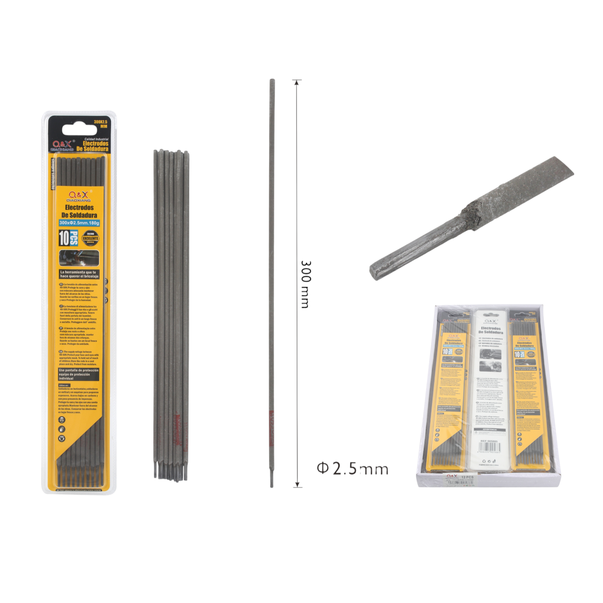 Electrodos de soldadura 2.5 × 300 mm (10 pzs)