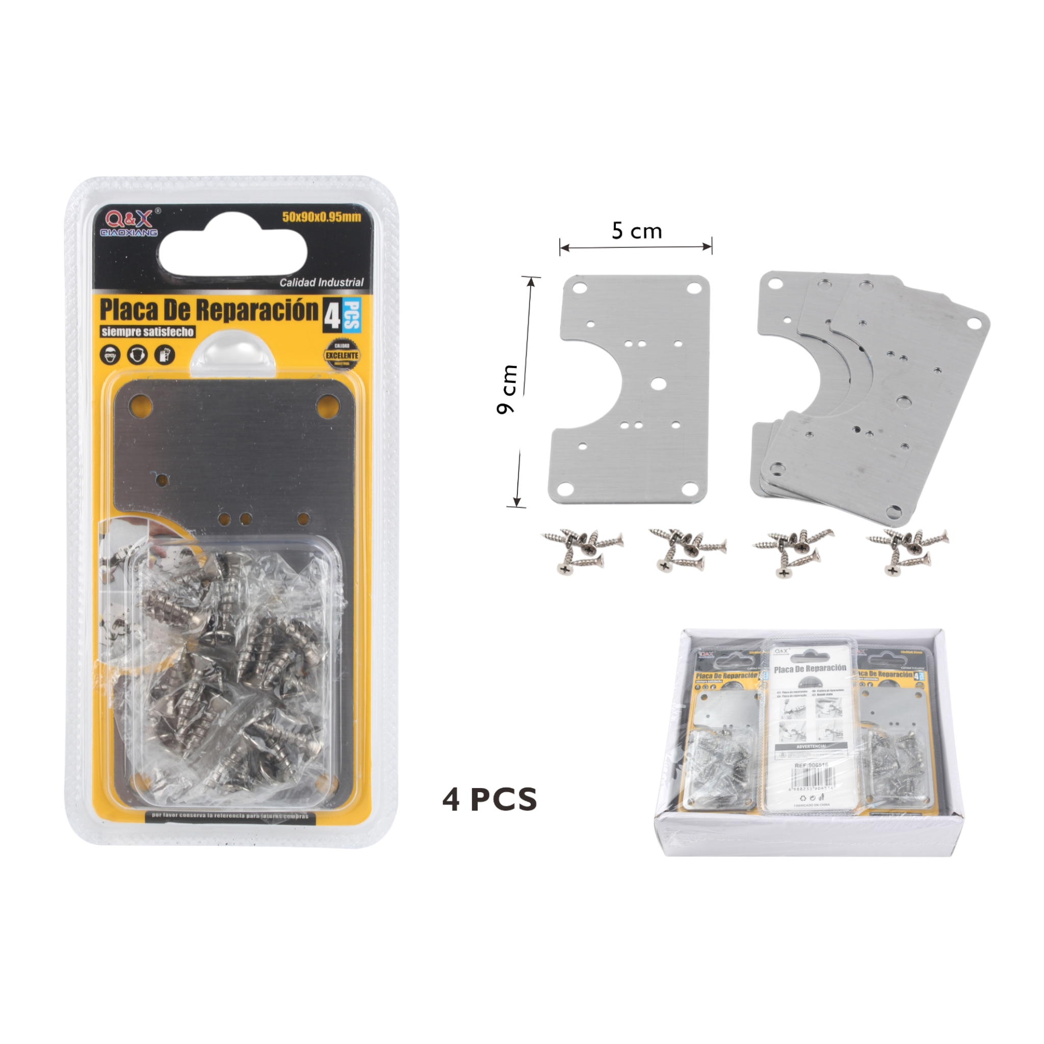 Placa semicircular reparación 50 × 90 × 0.95 mm (4 pzs)