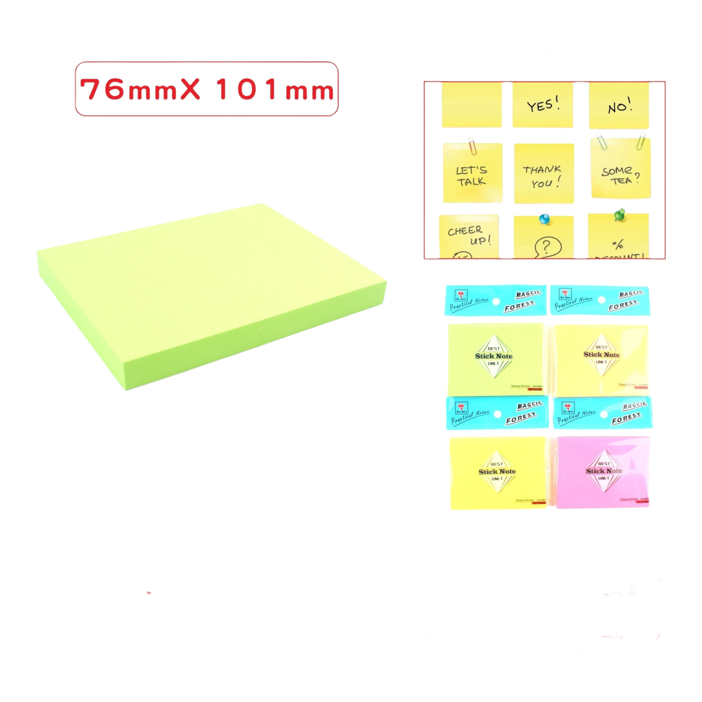 Notas adhesivas 3x4 fluorescentes surtidas