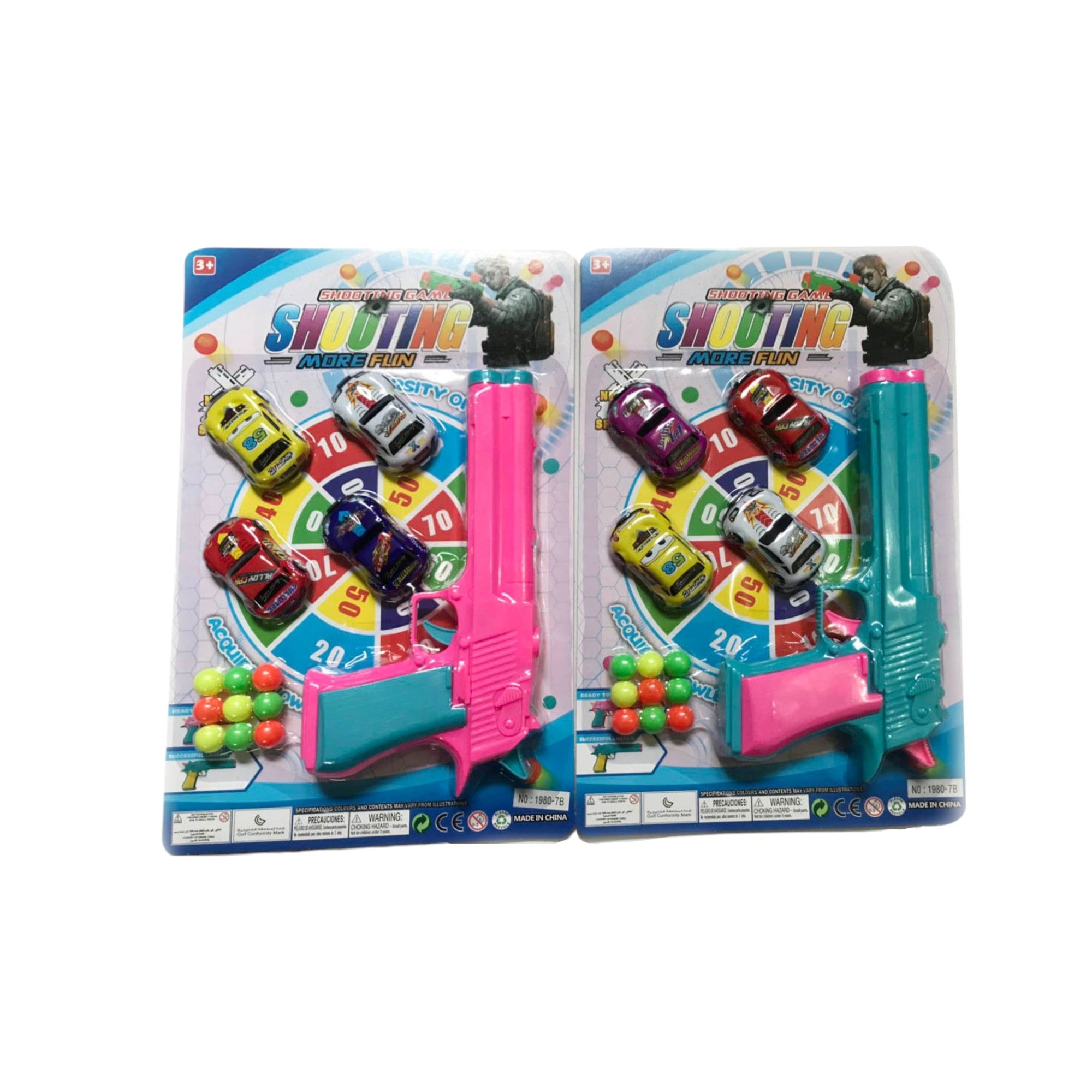 Set de Pistola Lanzabolas + Autos de Carreras