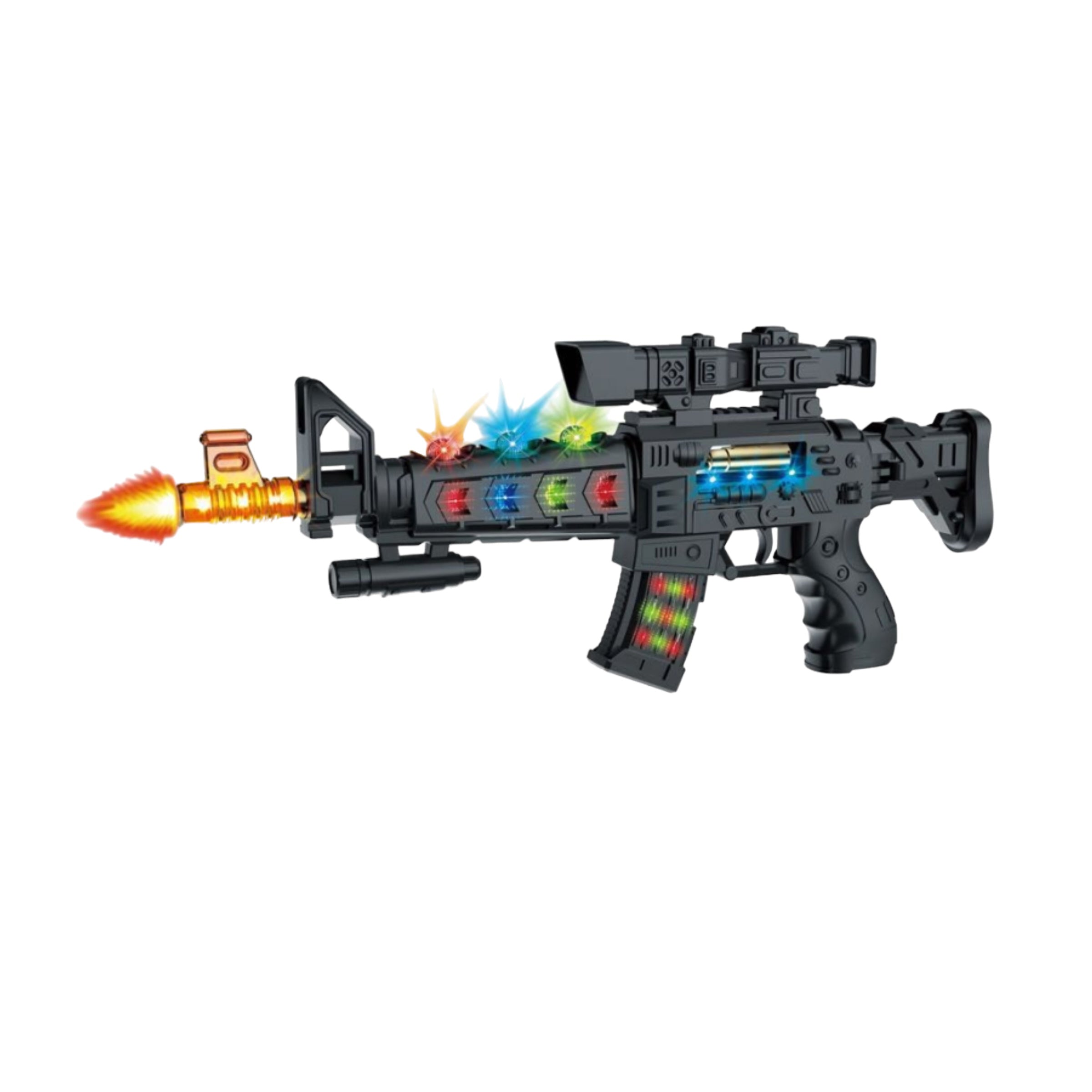 Rifle Automático de Juguete con Luces y Sonido