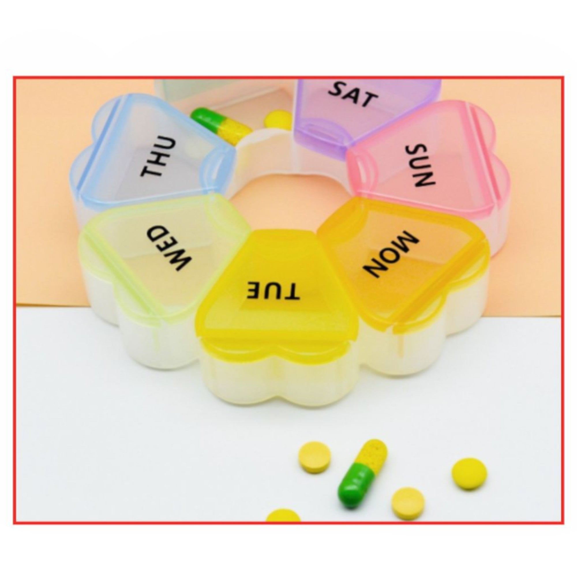 Pastillero octagonal 7 compartimentos 8.5*2.5