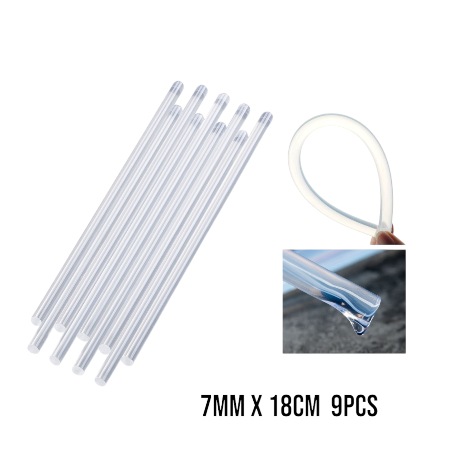 Barras de pegamento finas 0.7cm x 18cm (9 piezas)