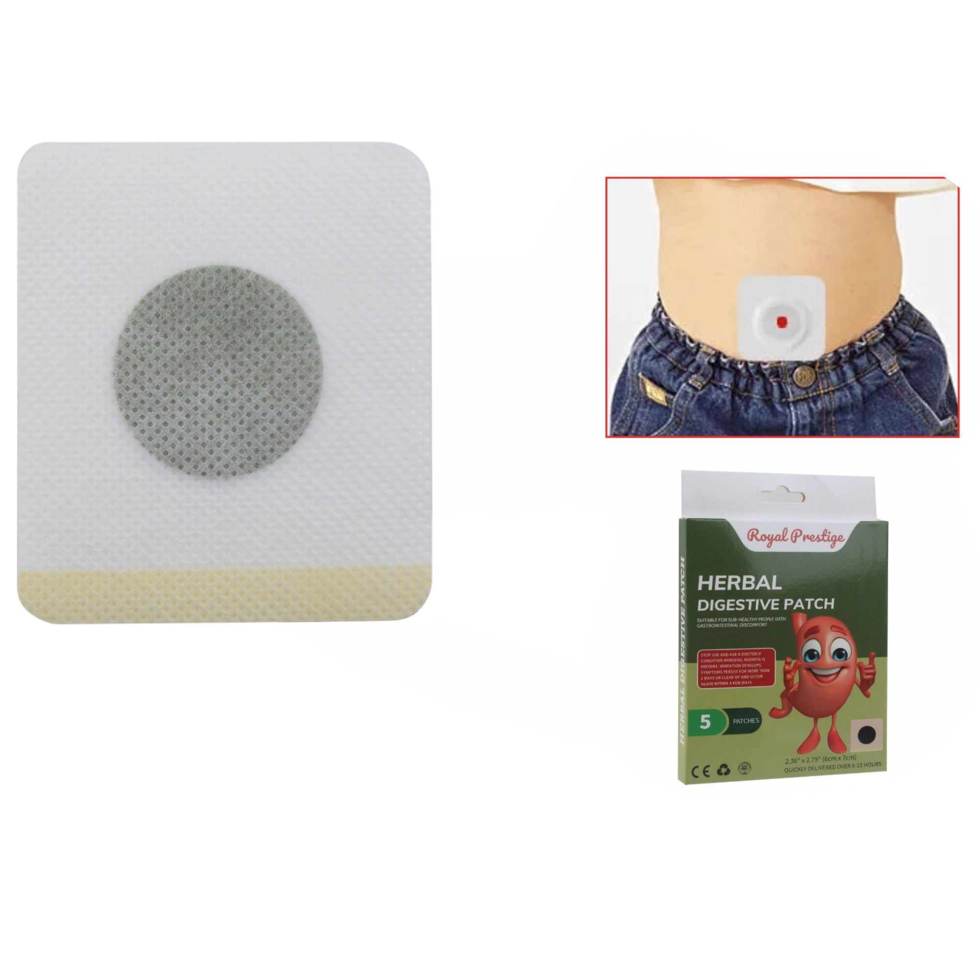 🌿 Parche Digestivo Herbal – 5 Unidades