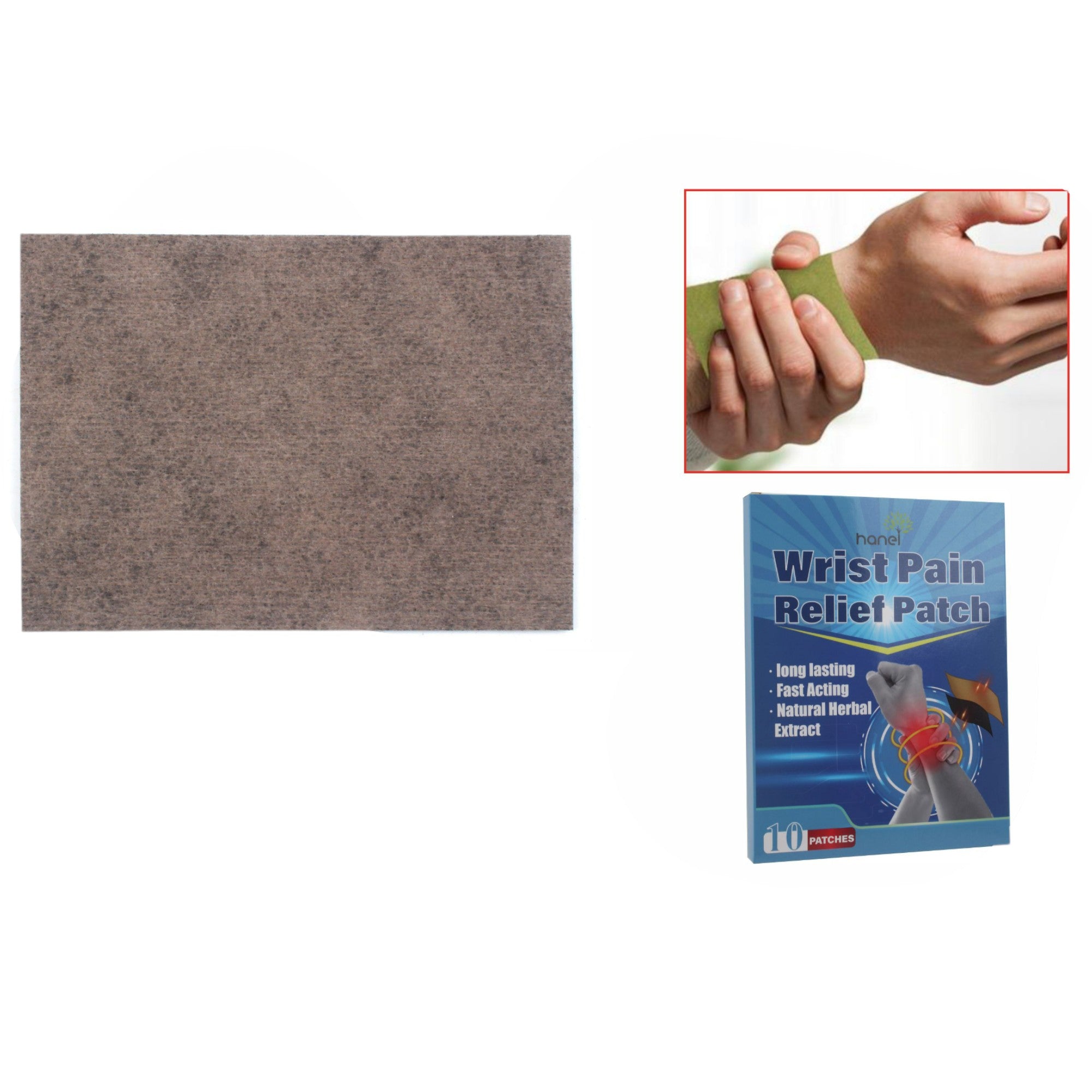 🌿 Parche para Alivio de Dolor de Muñeca – 10 Unidades