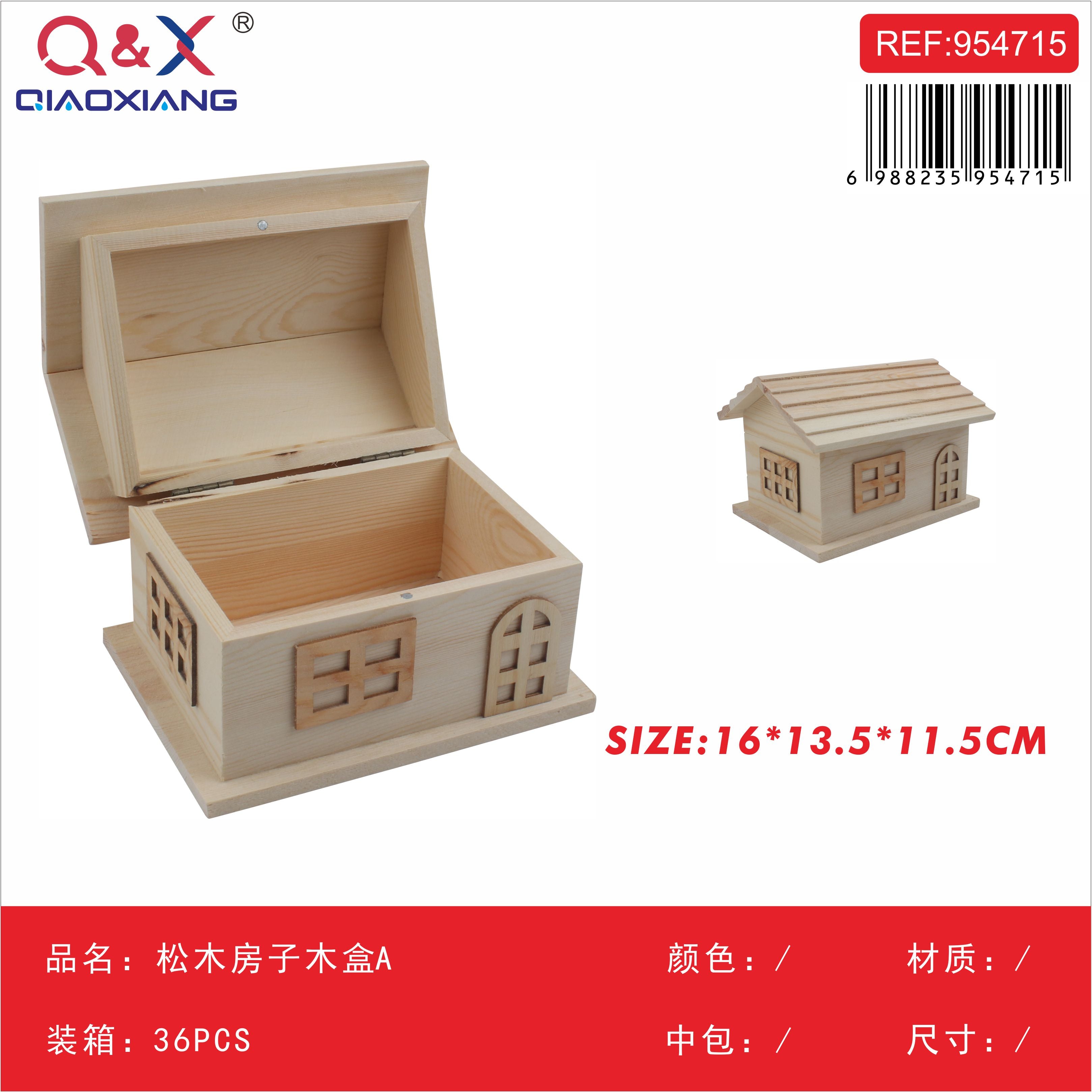 Caja de Madera Casa Pino Decorativa Modelo A