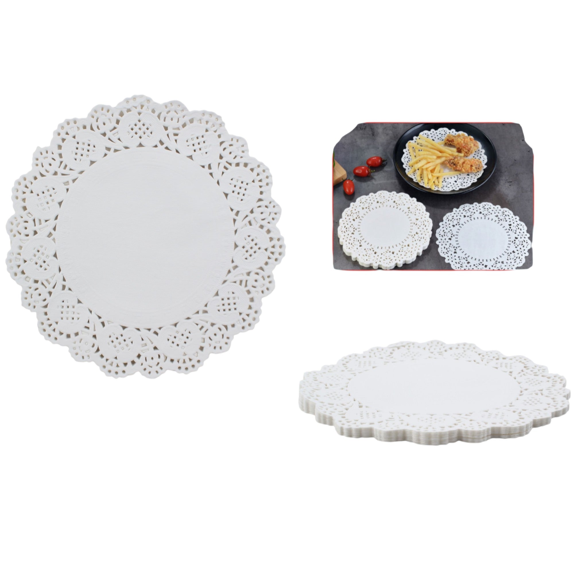 Papel Pastel Blanco Base Flor Redonda 7.5Pulgada 40Pcs