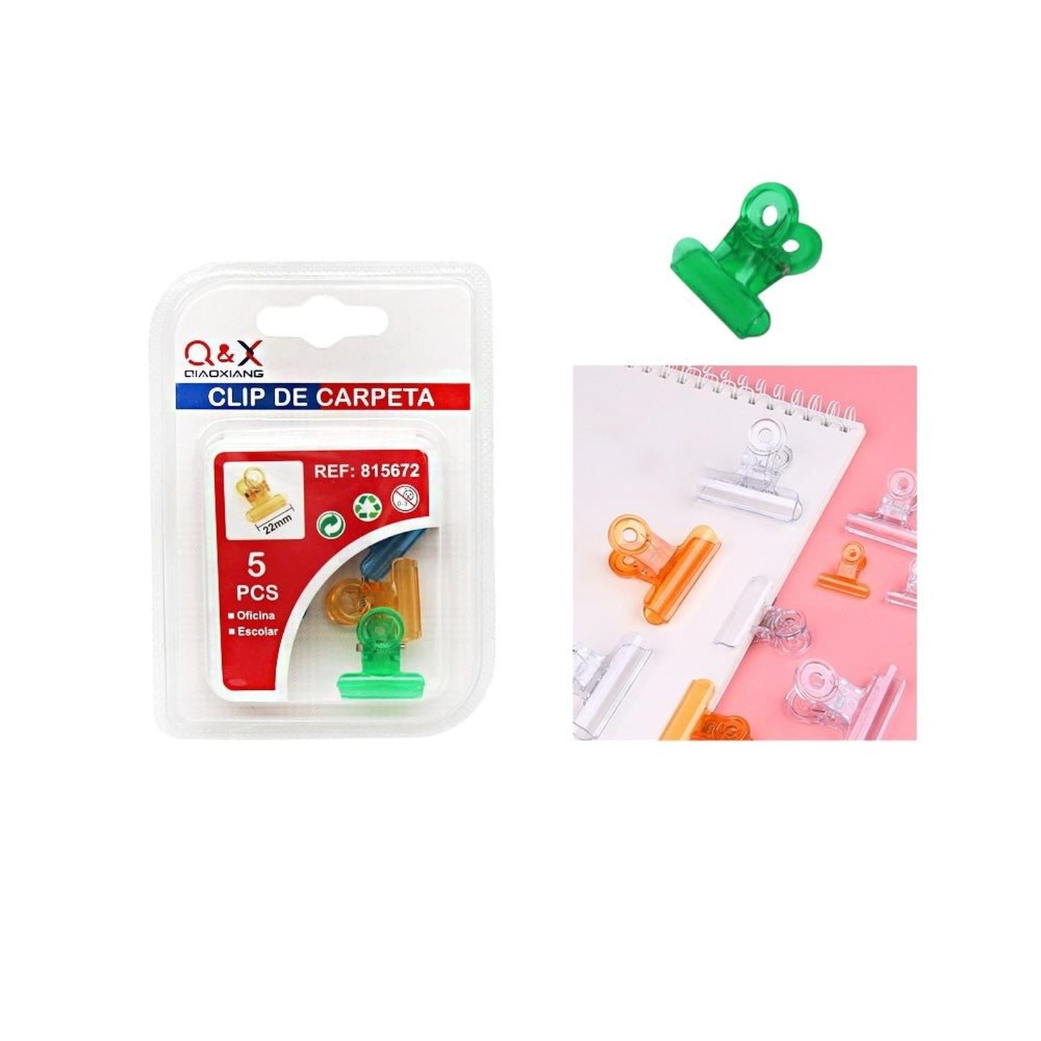 Clip de Carpeta de Plástico 22 mm – 5 Piezas