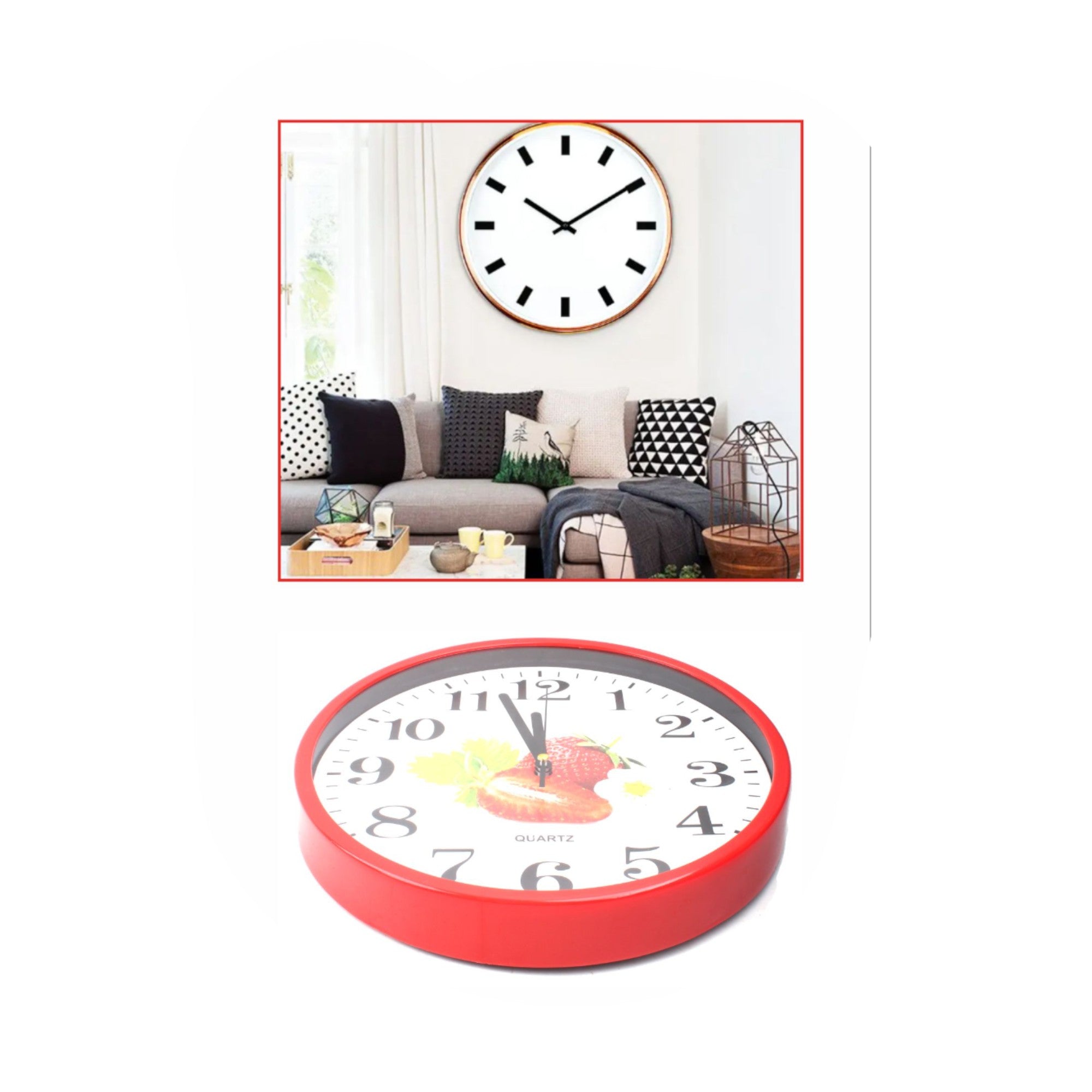 Reloj de Pared 24.5 cm Modelo Frutas