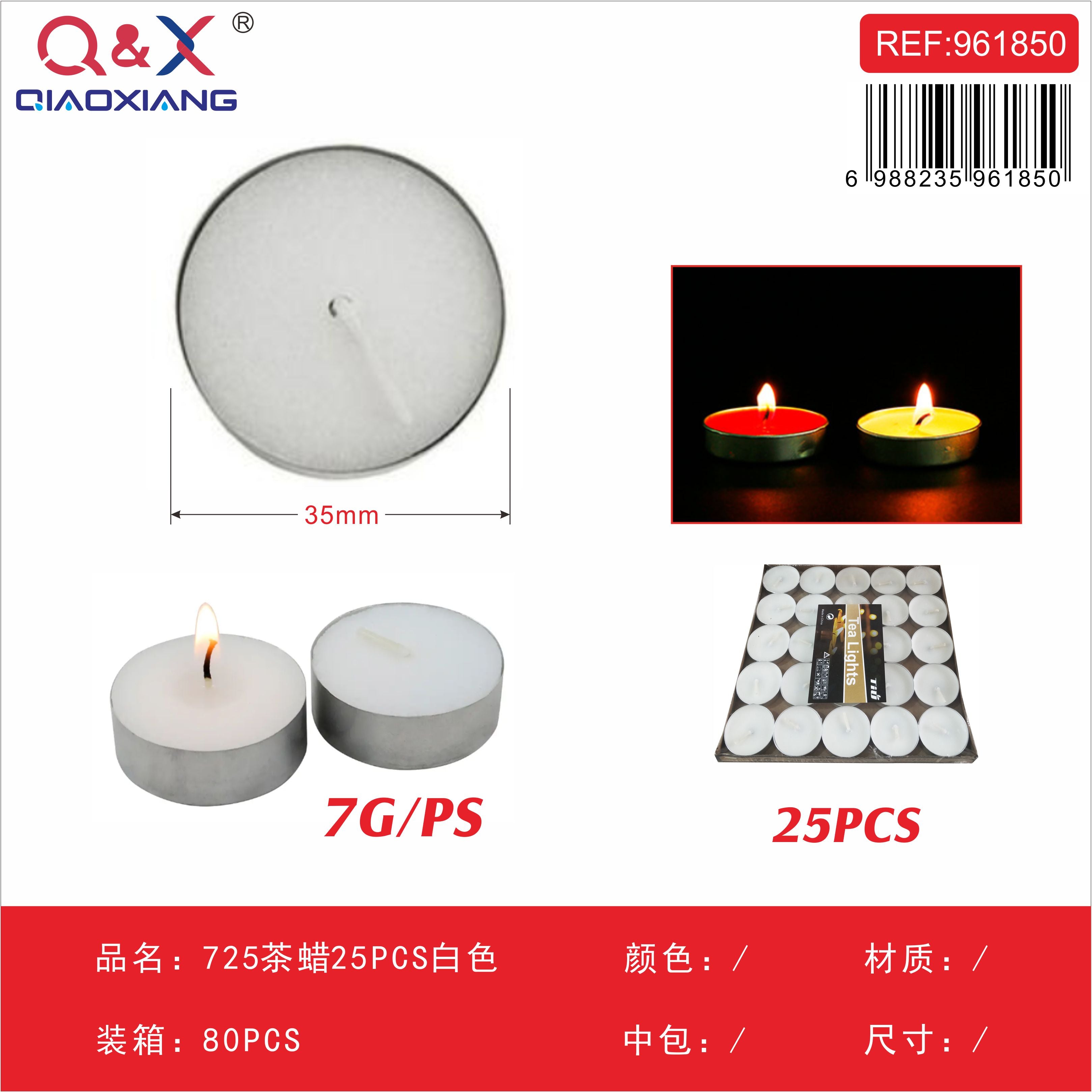 Velas de té 725 blancas (25 unidades)