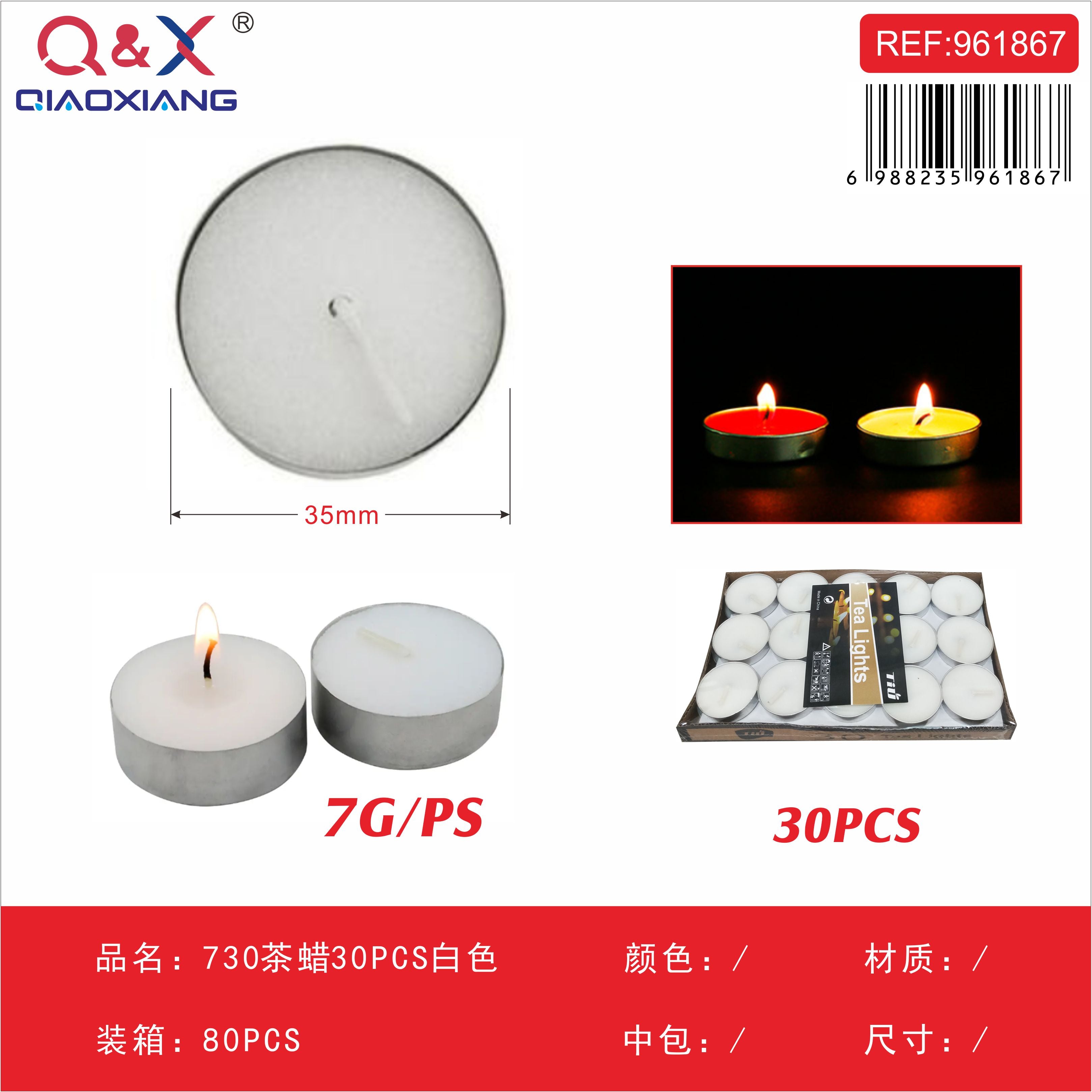 Velas de té 730 blancas (30 unidades)