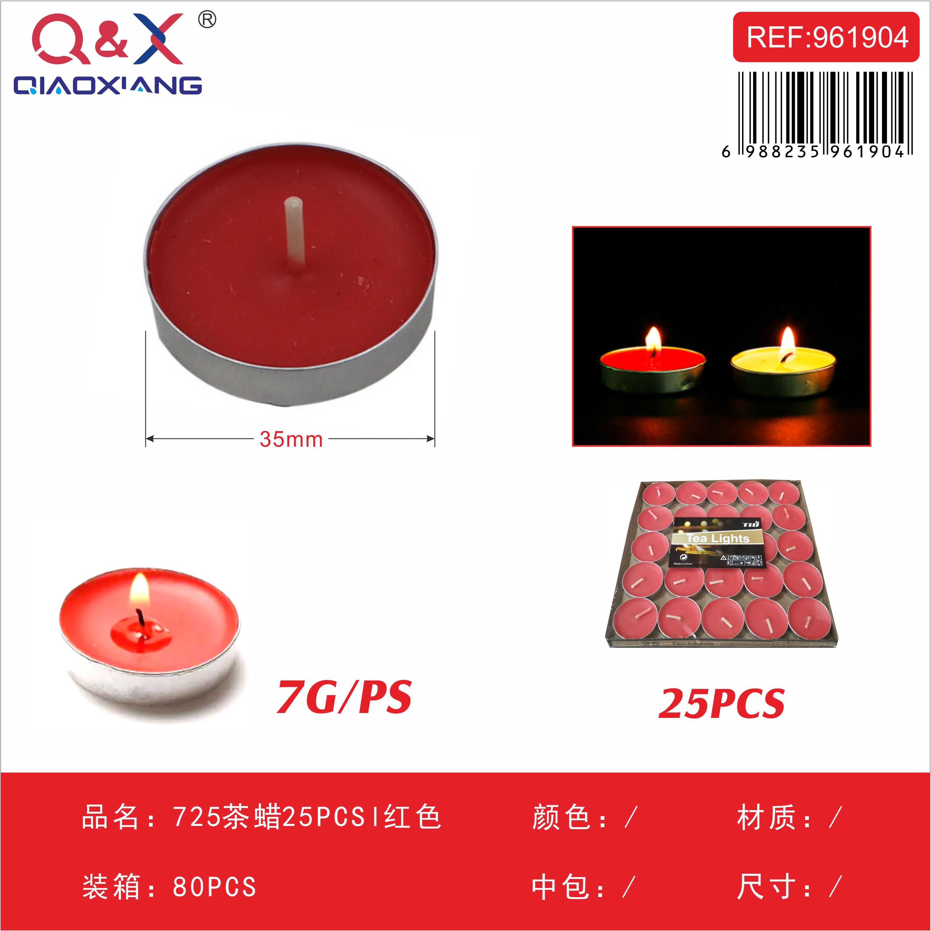 Velas tipo tealight rojas 25 unidades – 725