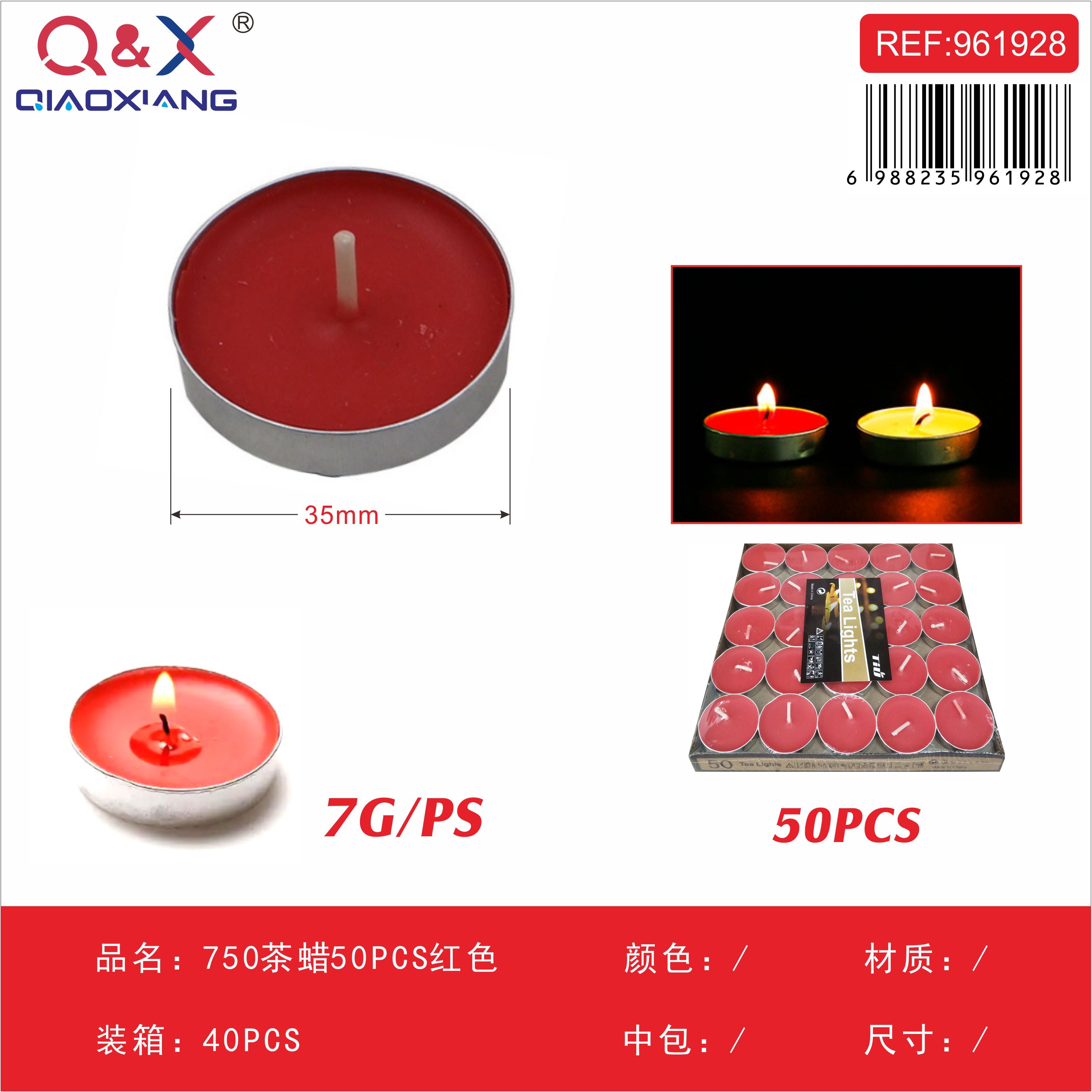 Velas de té 750 rojas (50 unidades)