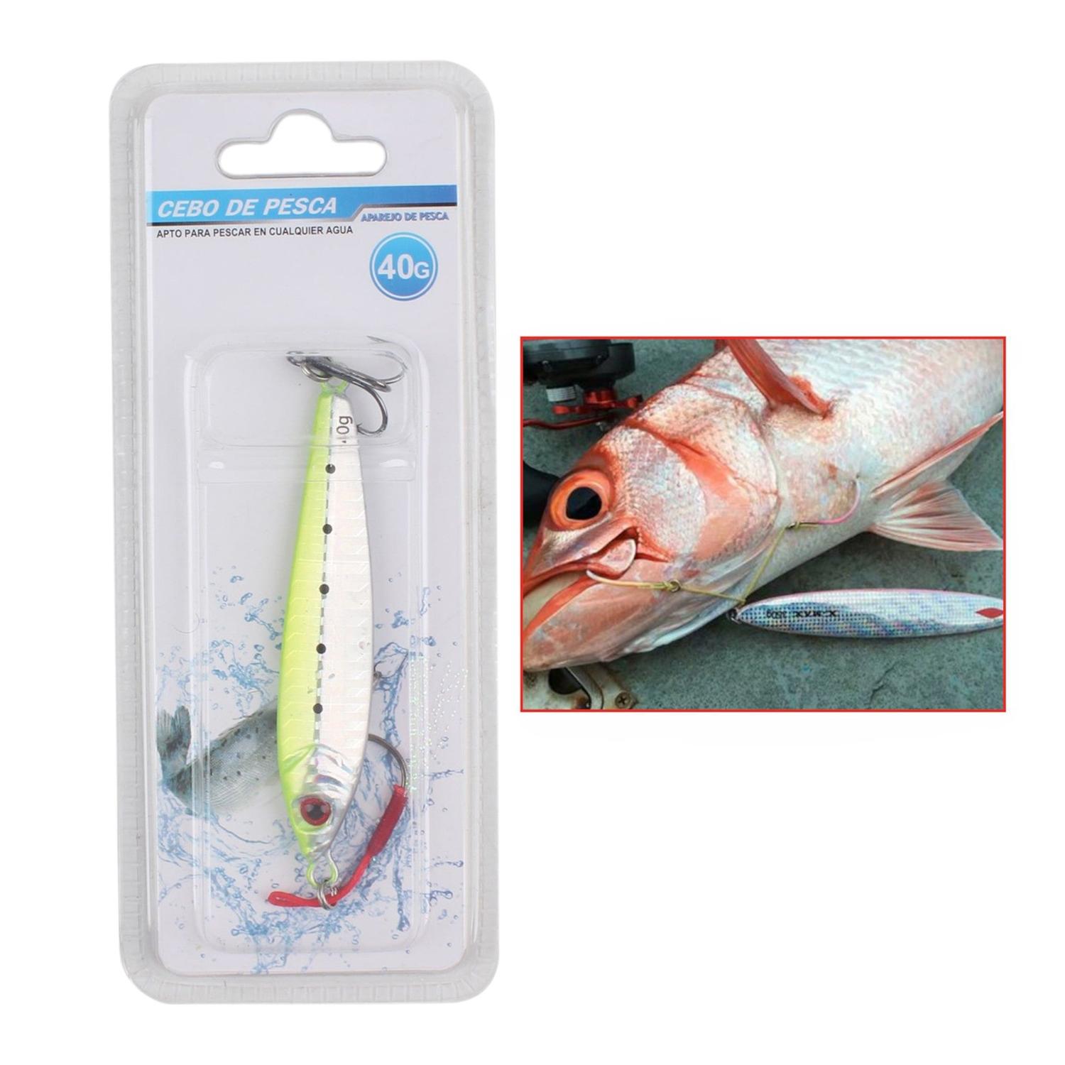 (Falso Cebo) Pez De Plomo 1010-40G Con Anzuelo De Tres Garras