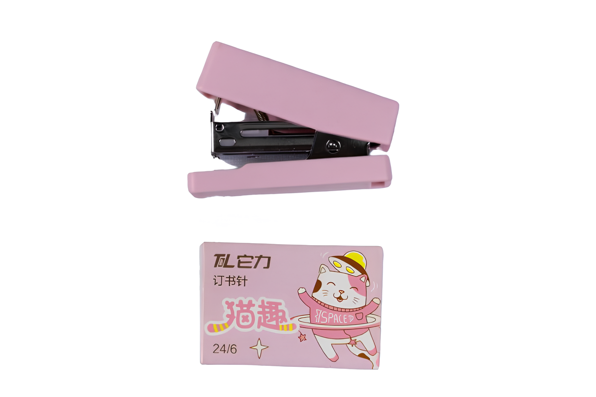 Mini Engrapadora con Caja de Grapas "Gatito Astronauta"