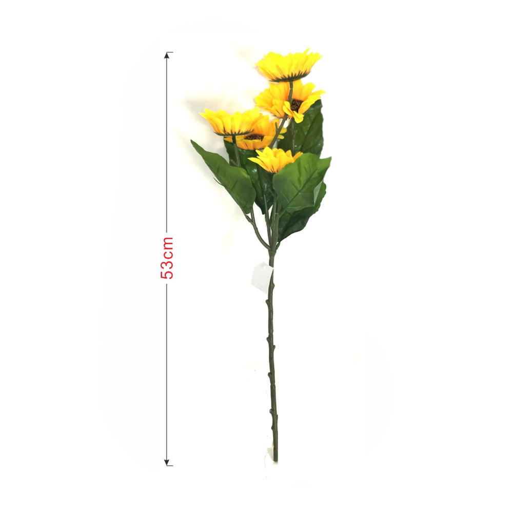 Flor artificial girasol de 5 cabezas 53x9 cm