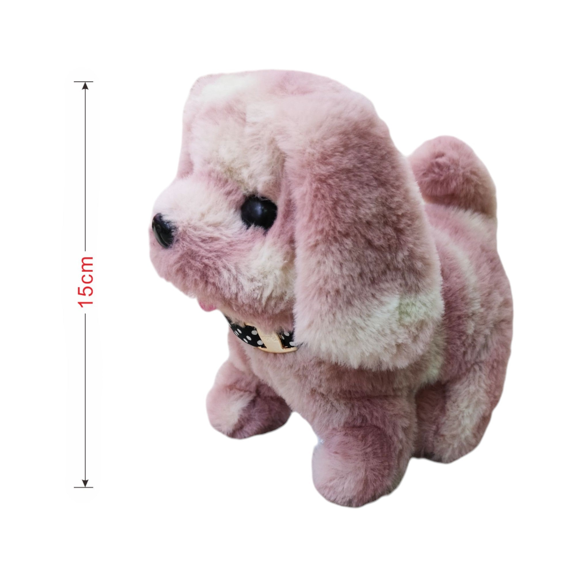 Perrito de Peluche Interactivo con Collar - 15 cm