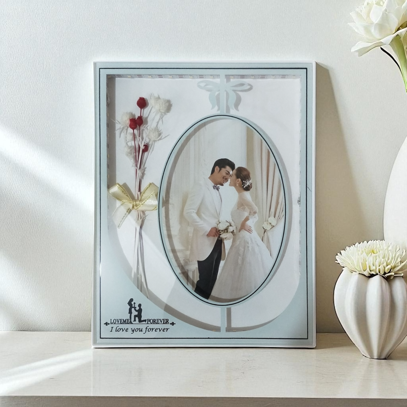 Marco de fotos vertical 18×23 cm con luz monocromática conexión USB