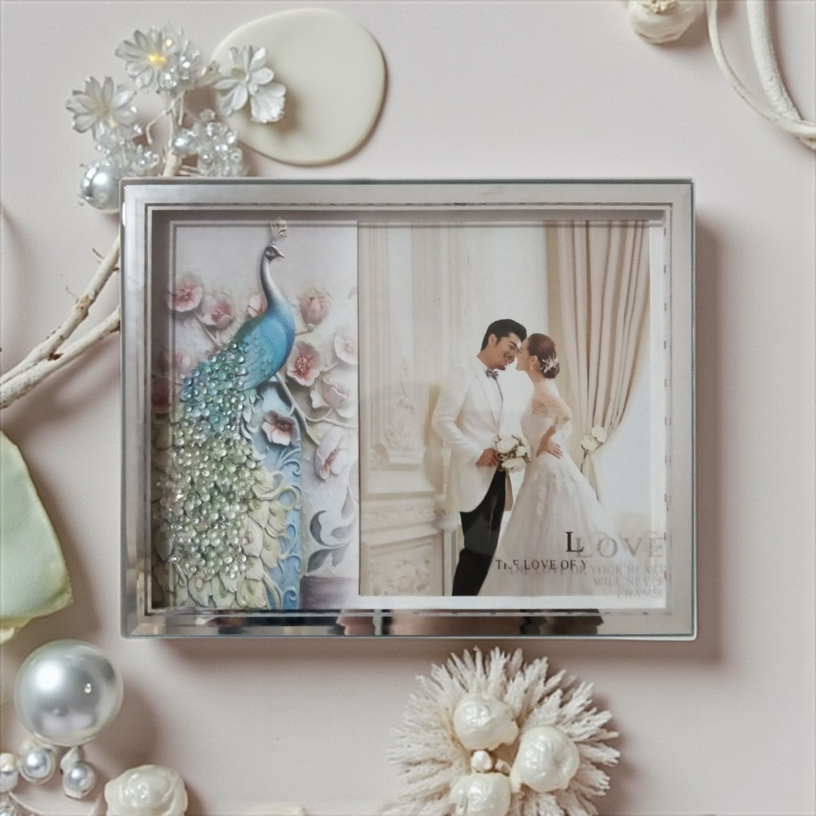 Marco de fotos horizontal 20×25 cm con luz monocromática conexión USB