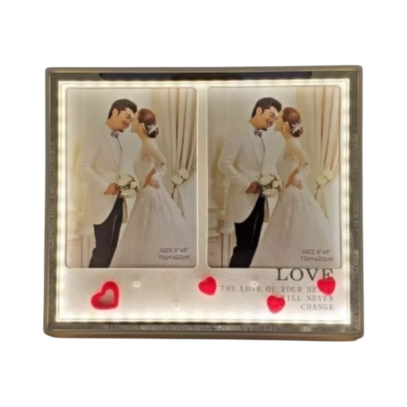 Marco de fotos horizontal 22×31,7 cm con luz monocromática conexión USB