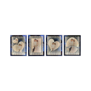 Espejo mágico 3D, marco de fotos vertical 20*25CM (luz monocromática con conector USB)