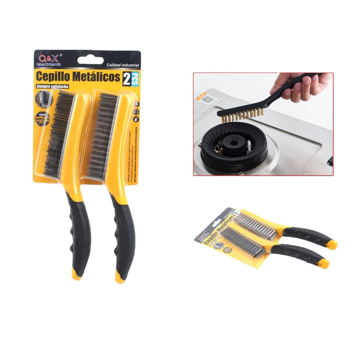 2 Cepillos De Alambre Br02 Con Mango De Pl¨¢stico (Cepillo De Alambre Negro + Cepillo De Alambre De