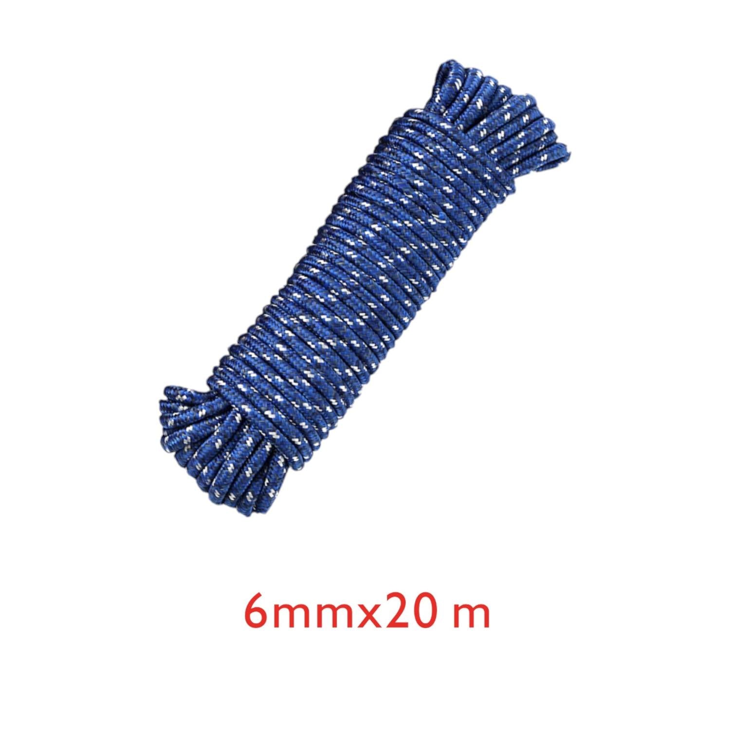Cuerda de colgar ropa PE 6MM*20M con gancho azul modelo 54150