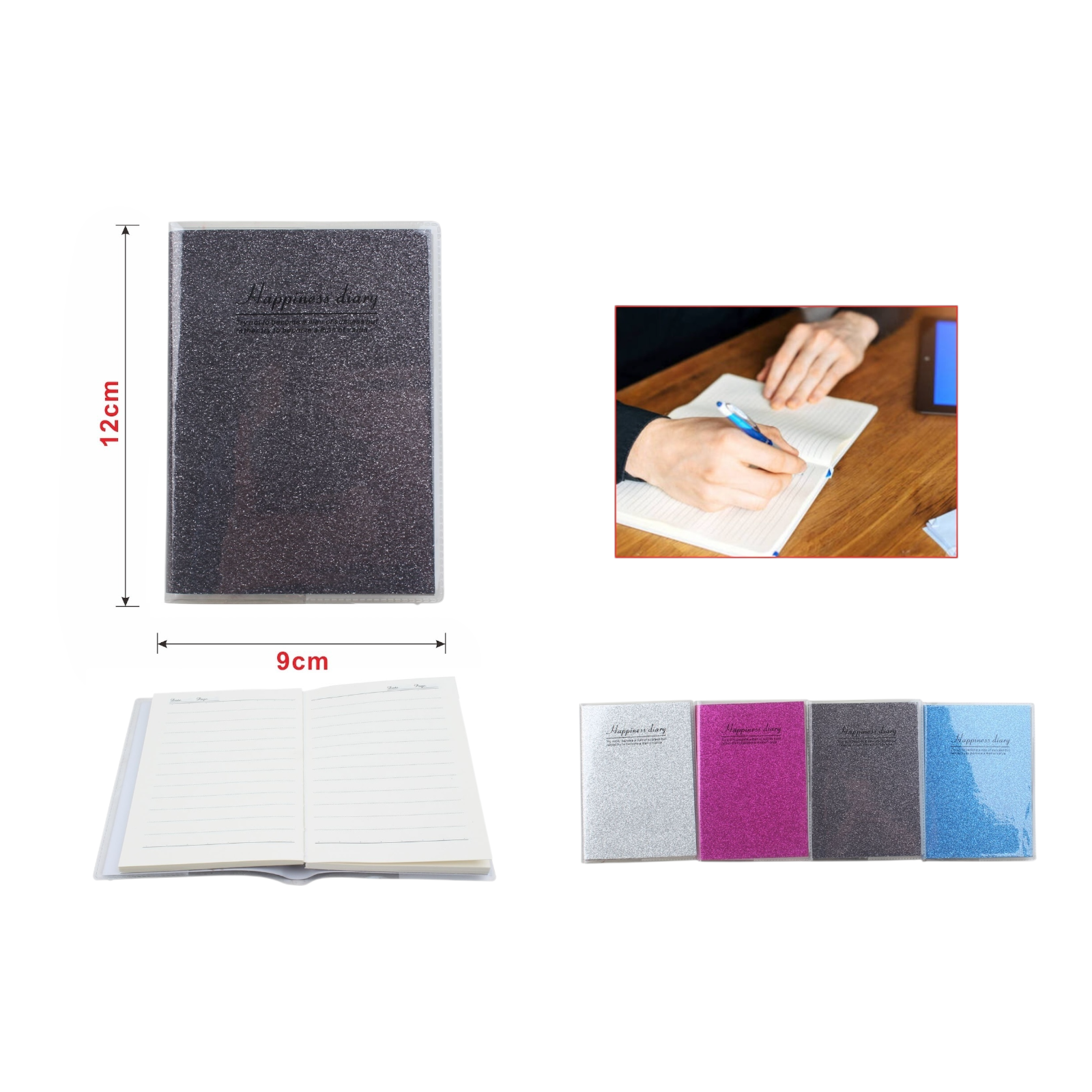 Cuaderno encuadernado brillo dorado 100K