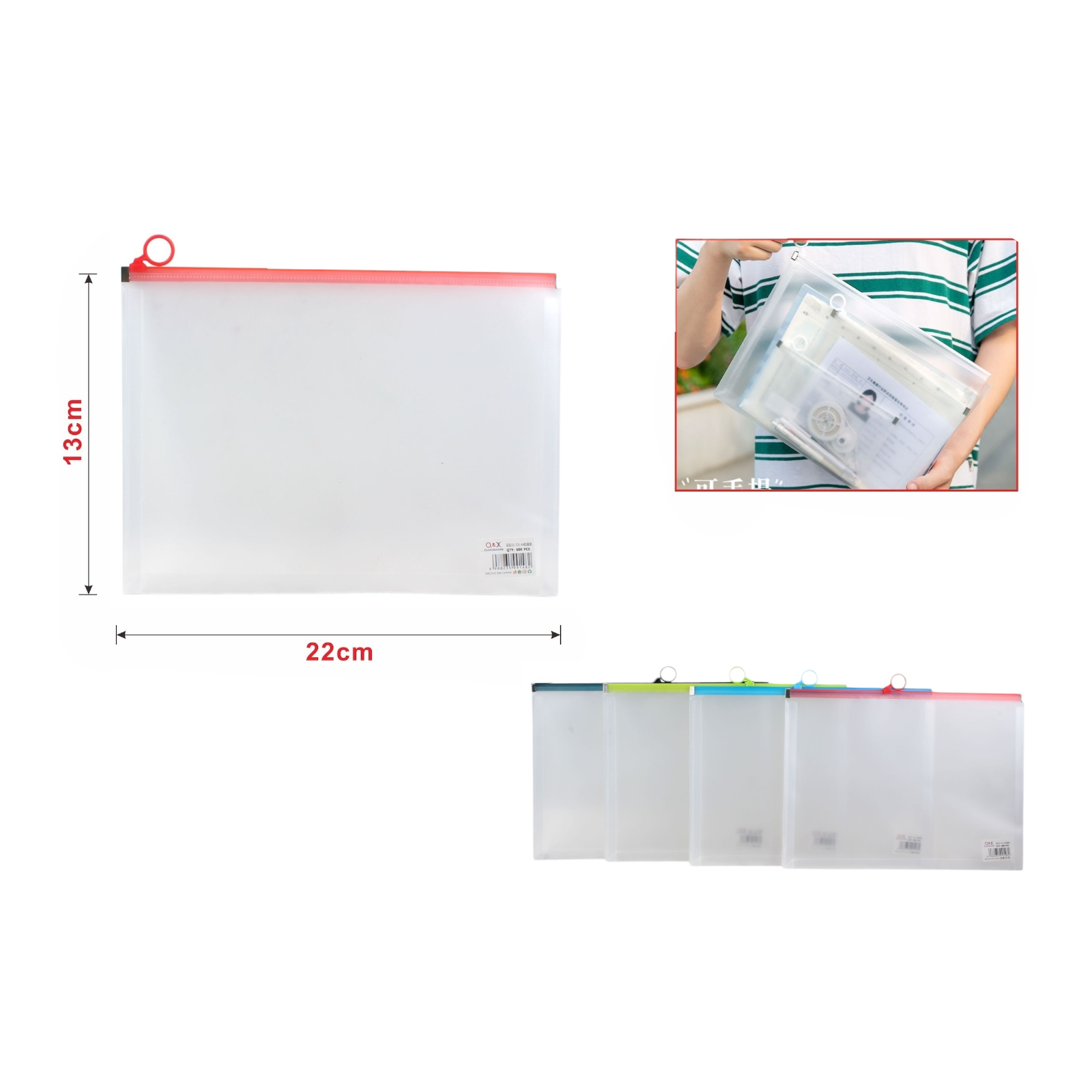 Bolsa con cierre A6 tonos Morandi