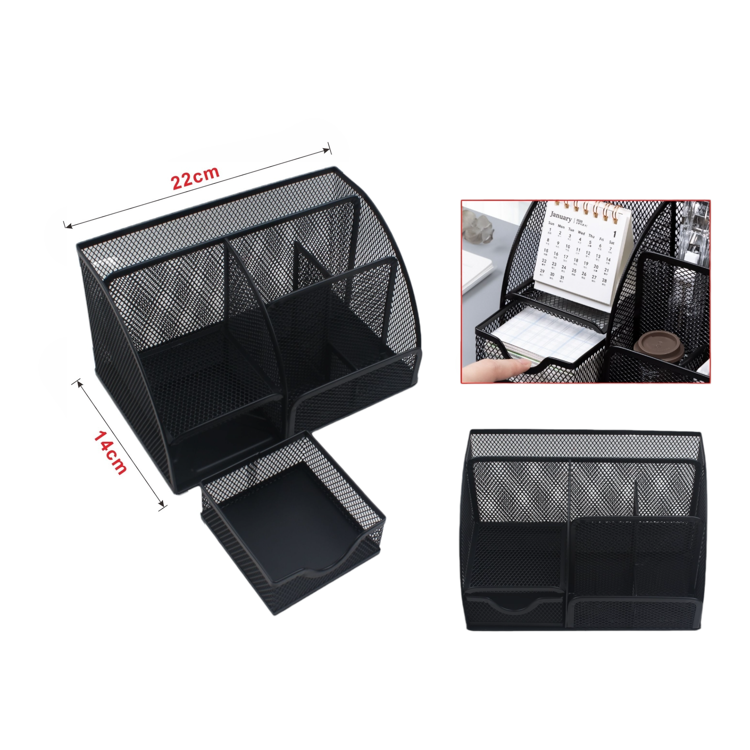 Organizador de escritorio siete compartimentos