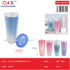 Vaso con bombilla textura escamas 720 ml modelo ZSB-020682